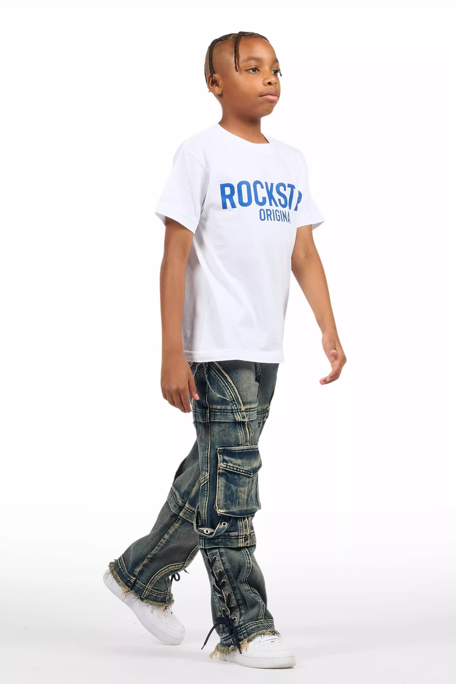 Boys Three Maxi Blue Baggy Fit Jean