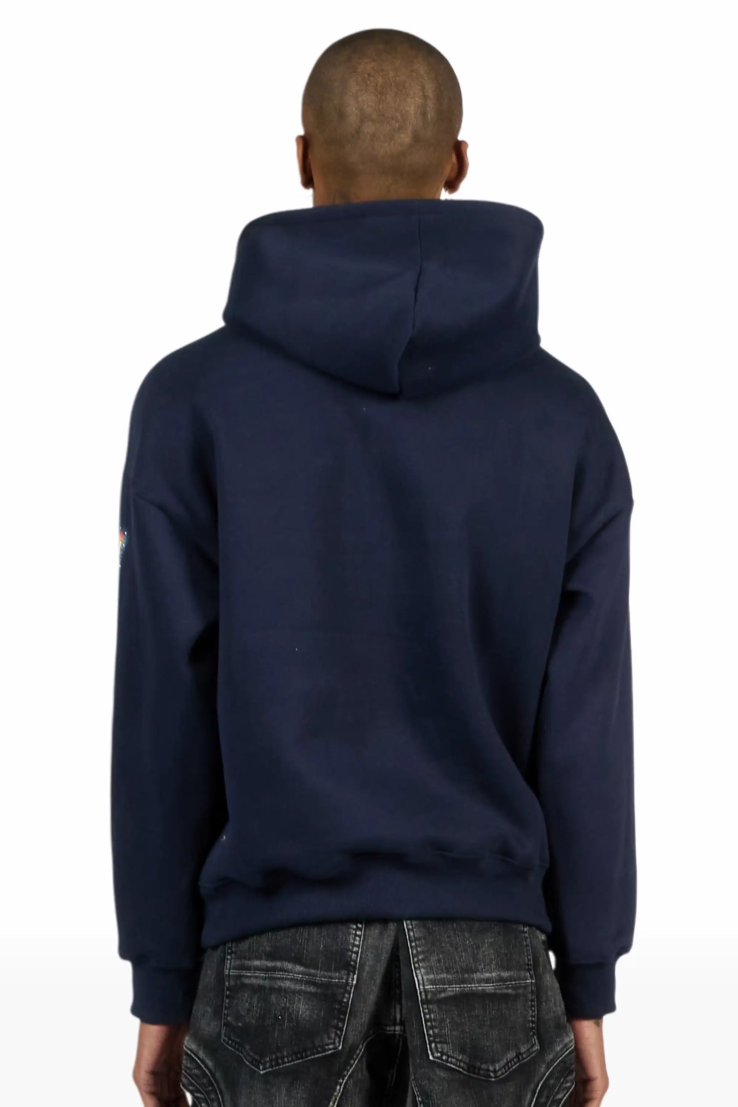 Rhylo Navy Rhinestone Oversized Hoodie