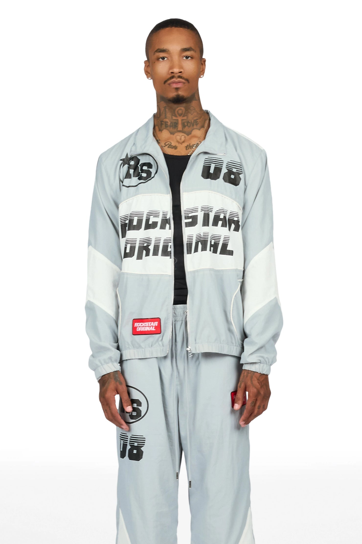 Wayra Grey Windbreaker Baggy Fit Track Set