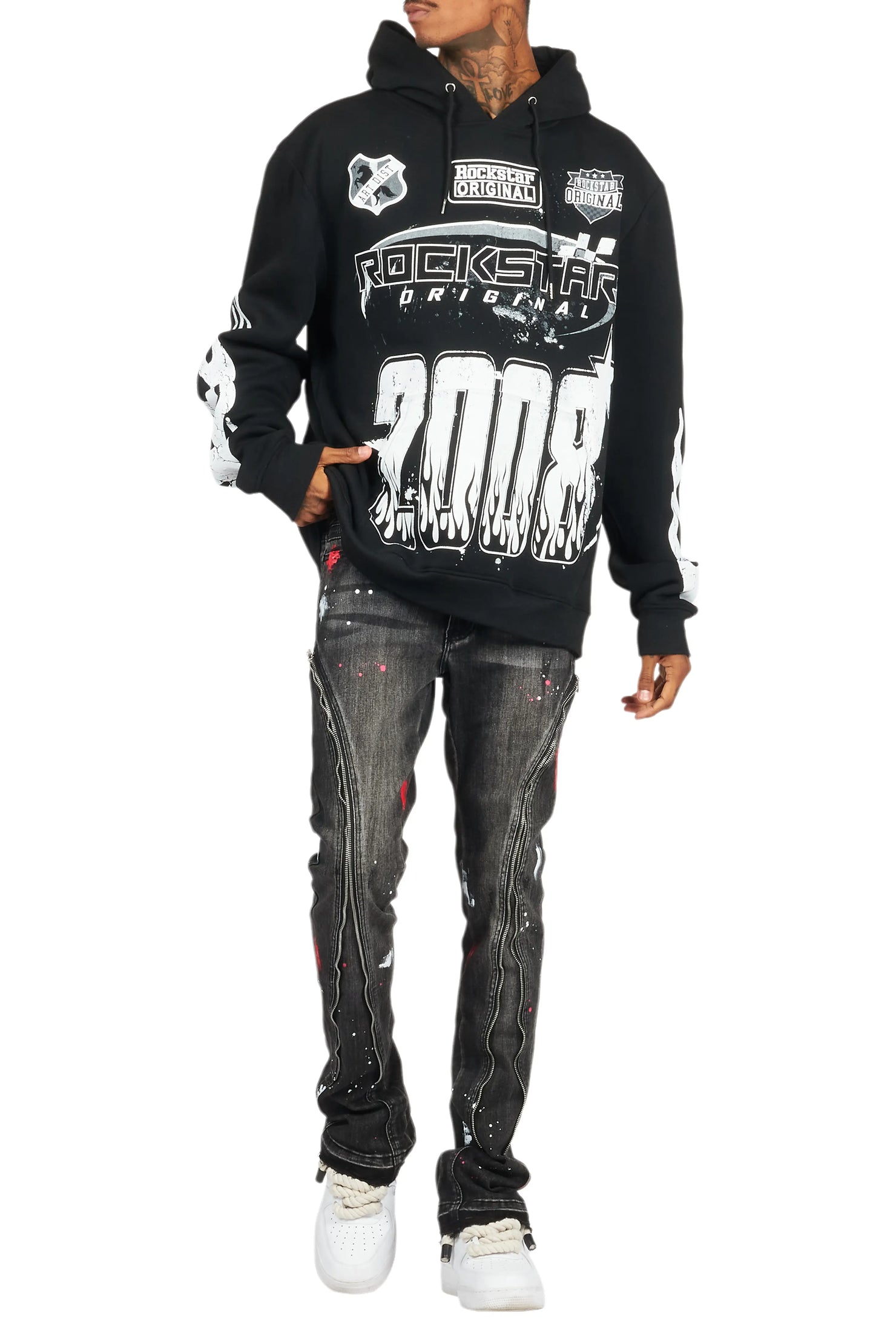 Amos Black Graphic Hoodie