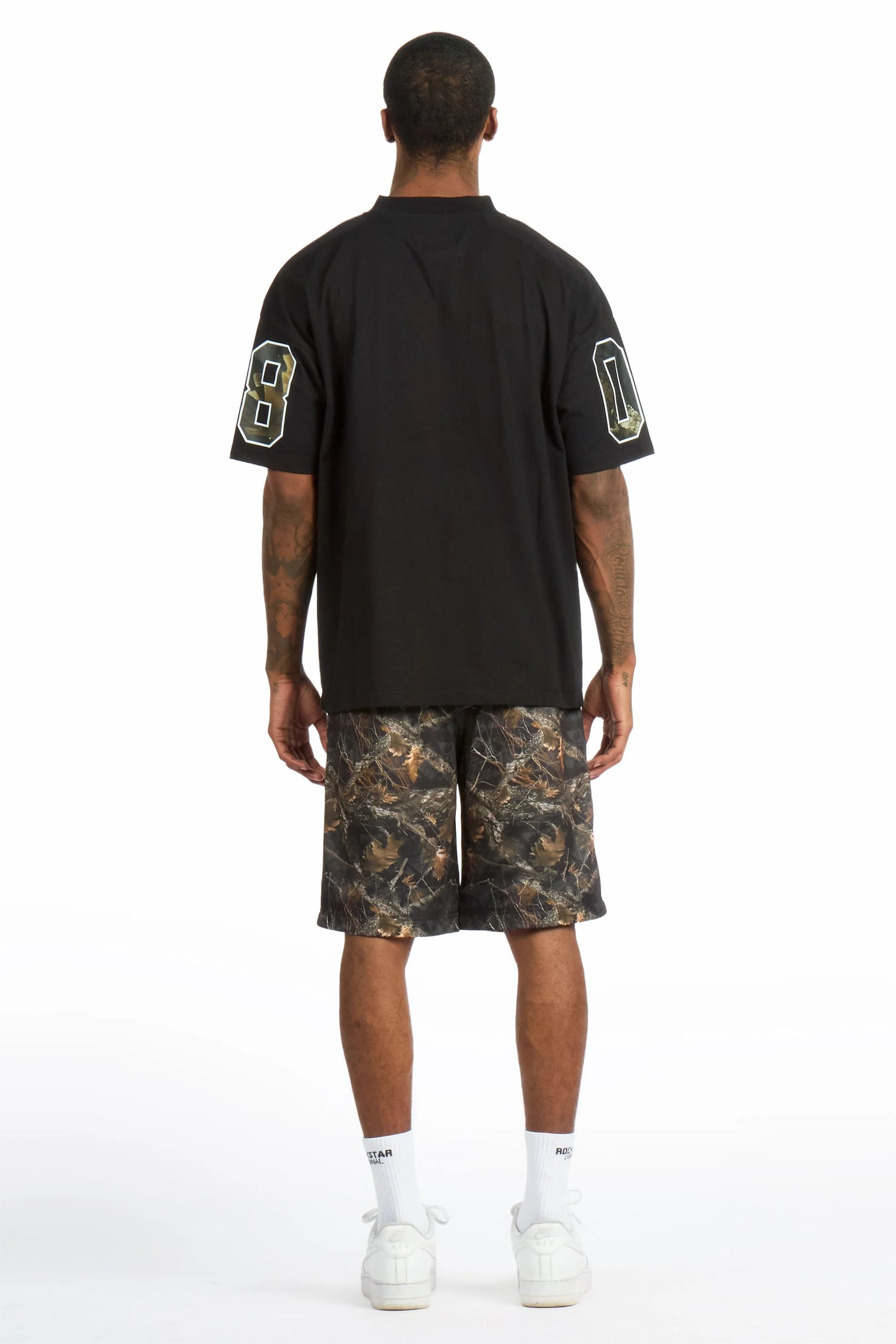 Desiero Black Camo T-Shirt Short Set