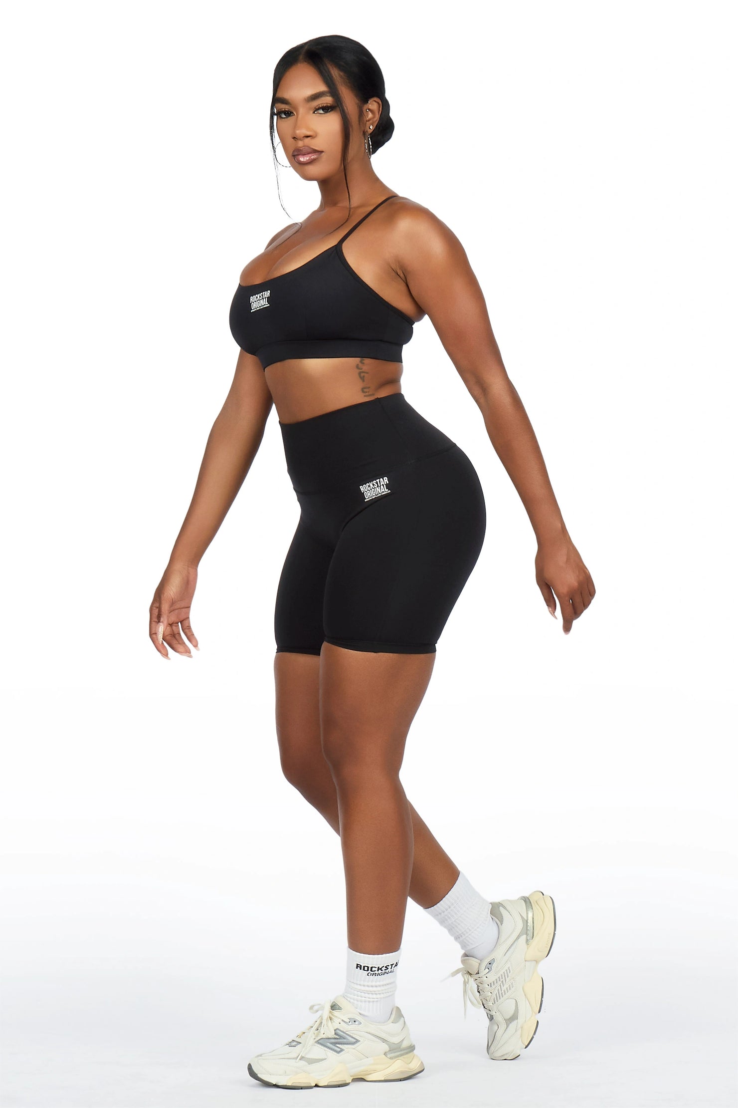 Aliccia Black Tank Active Bike Short Set