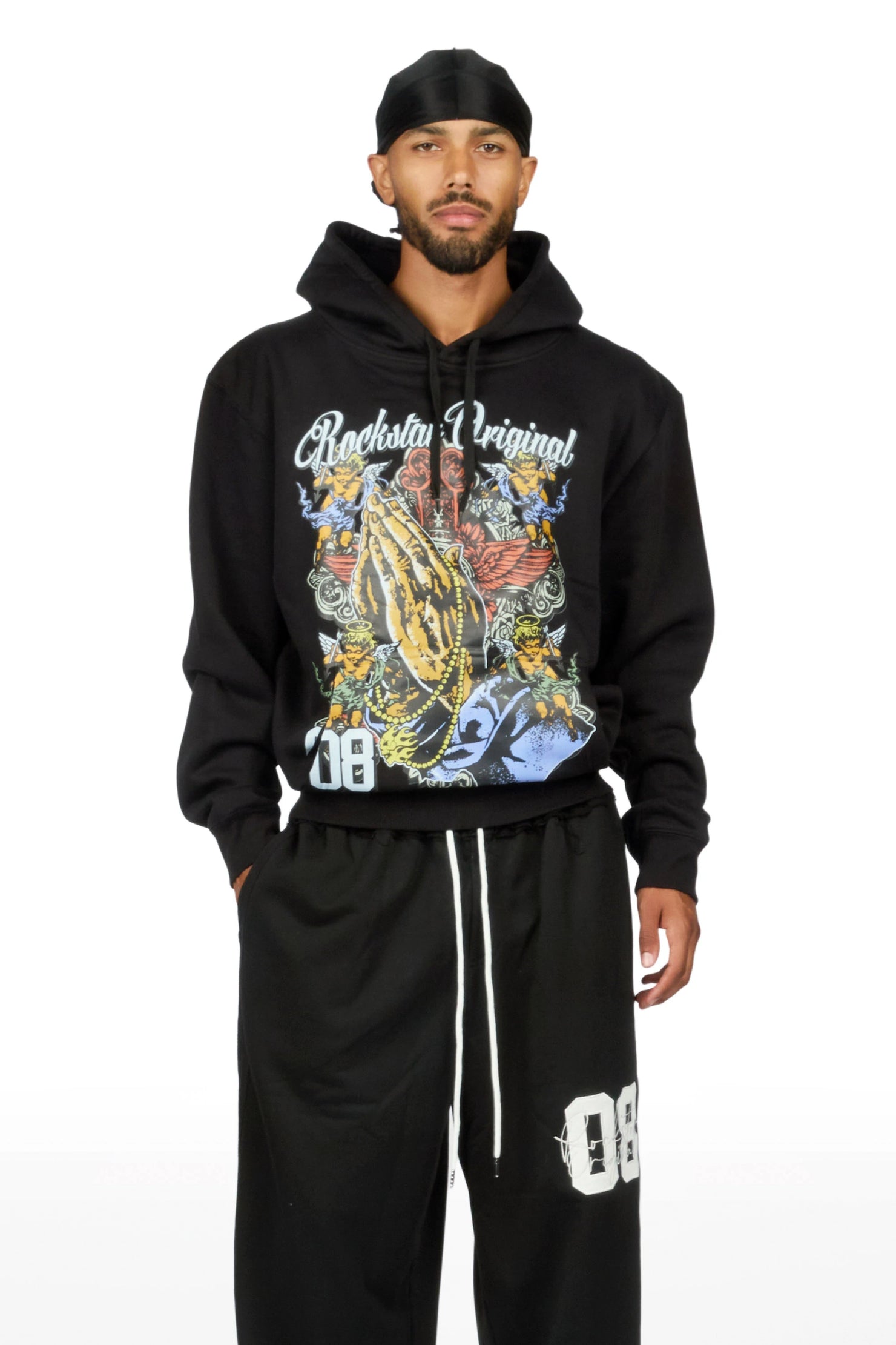 Zavien Black Graphic Hoodie