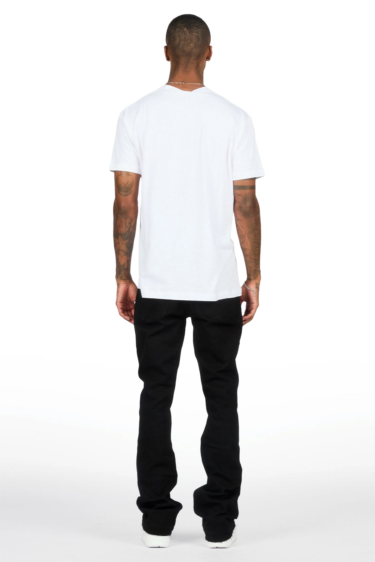 Canus Black Painter Stacked Flare Jean