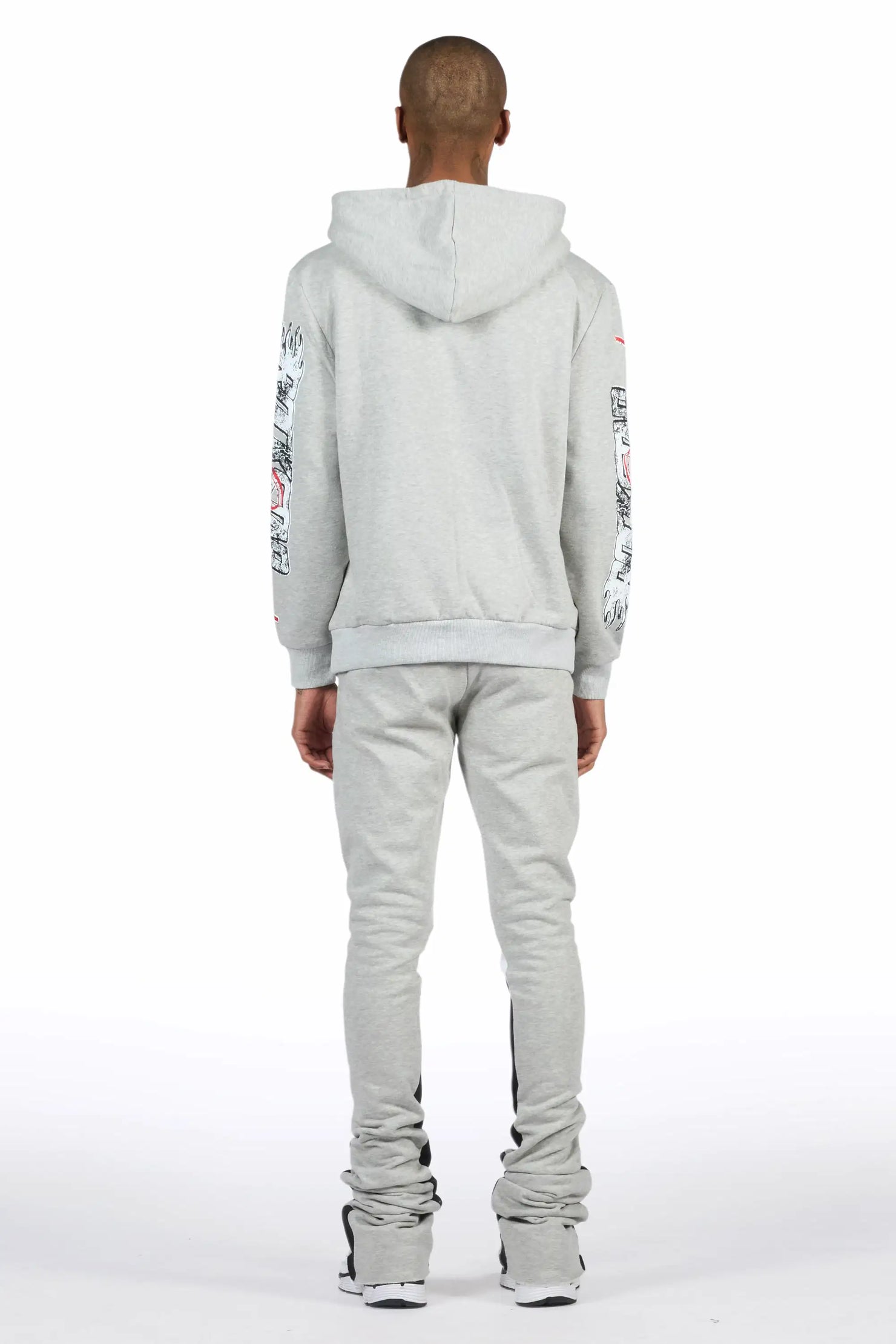 Ryker Heather Grey/Blue Hoodie/Super Stacked Track Set