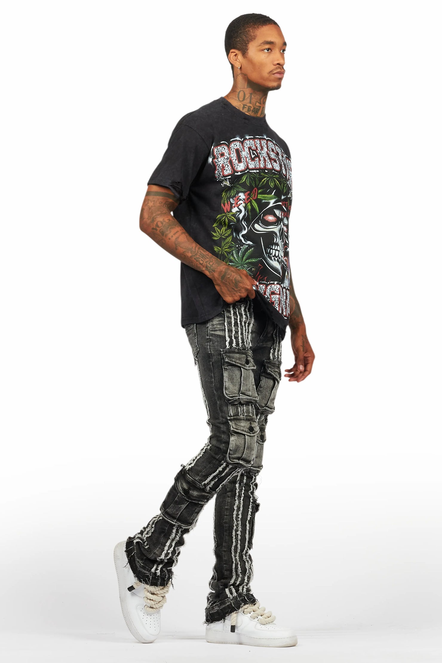 Hyzon Black Oversized Graphic T-Shirt