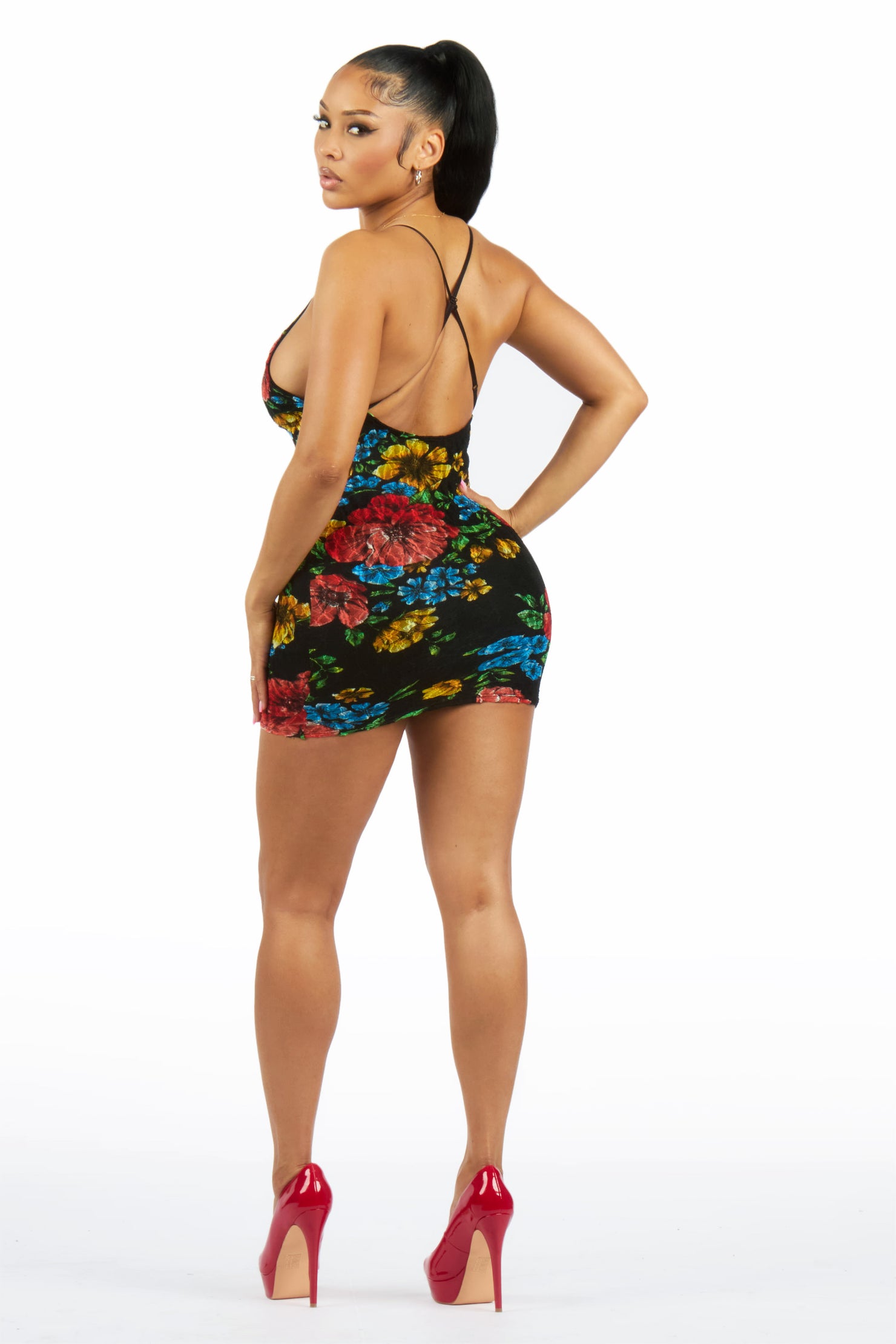 Florista Black Mini Dress