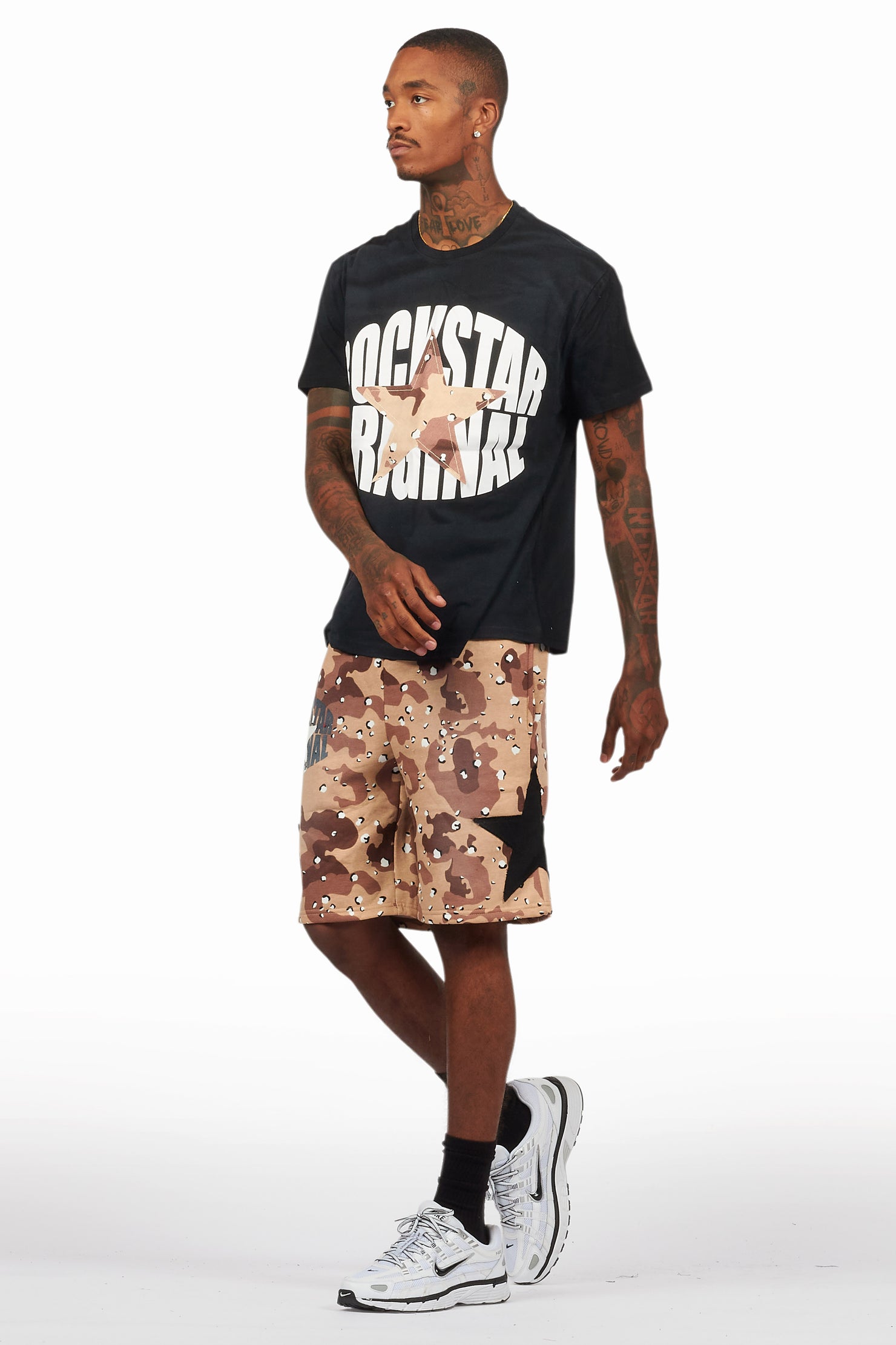 Sarge Vintage Black/Desert Camo T-Shirt/Short Set