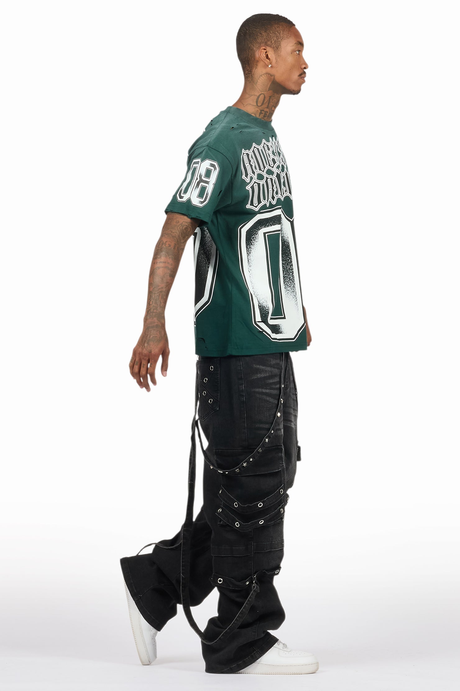 Nealon Black Baggy Cargo Fit Jean