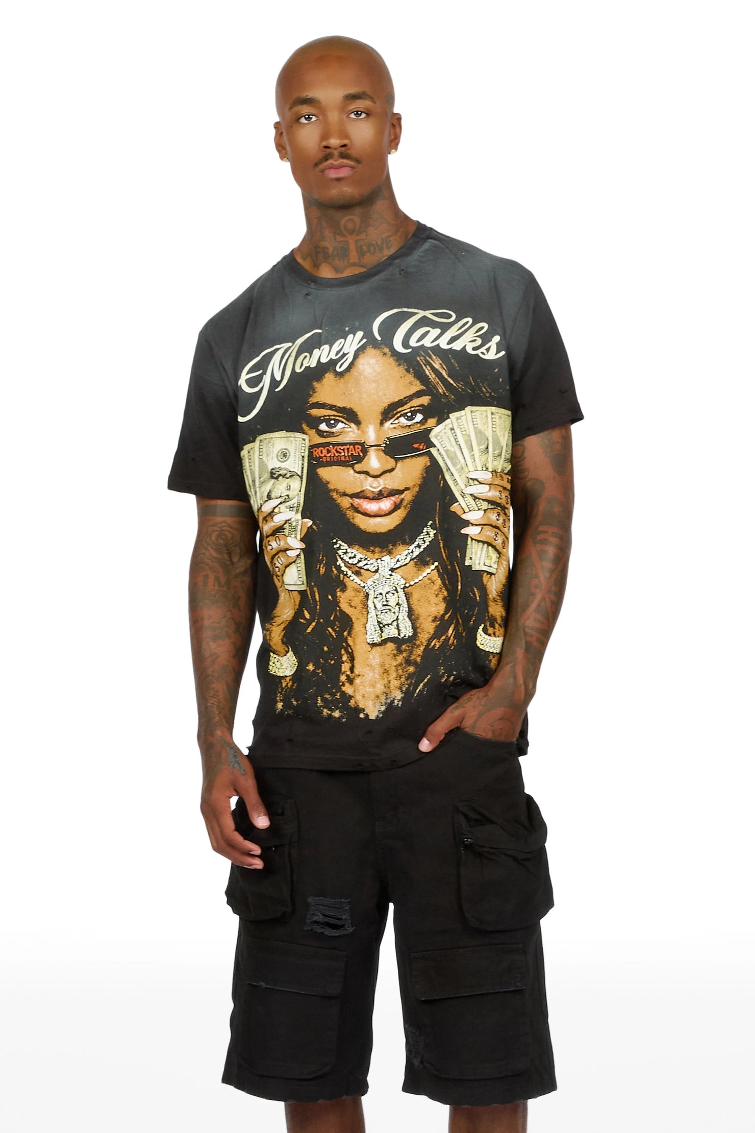 Cym Black Oversized Graphic T-Shirt