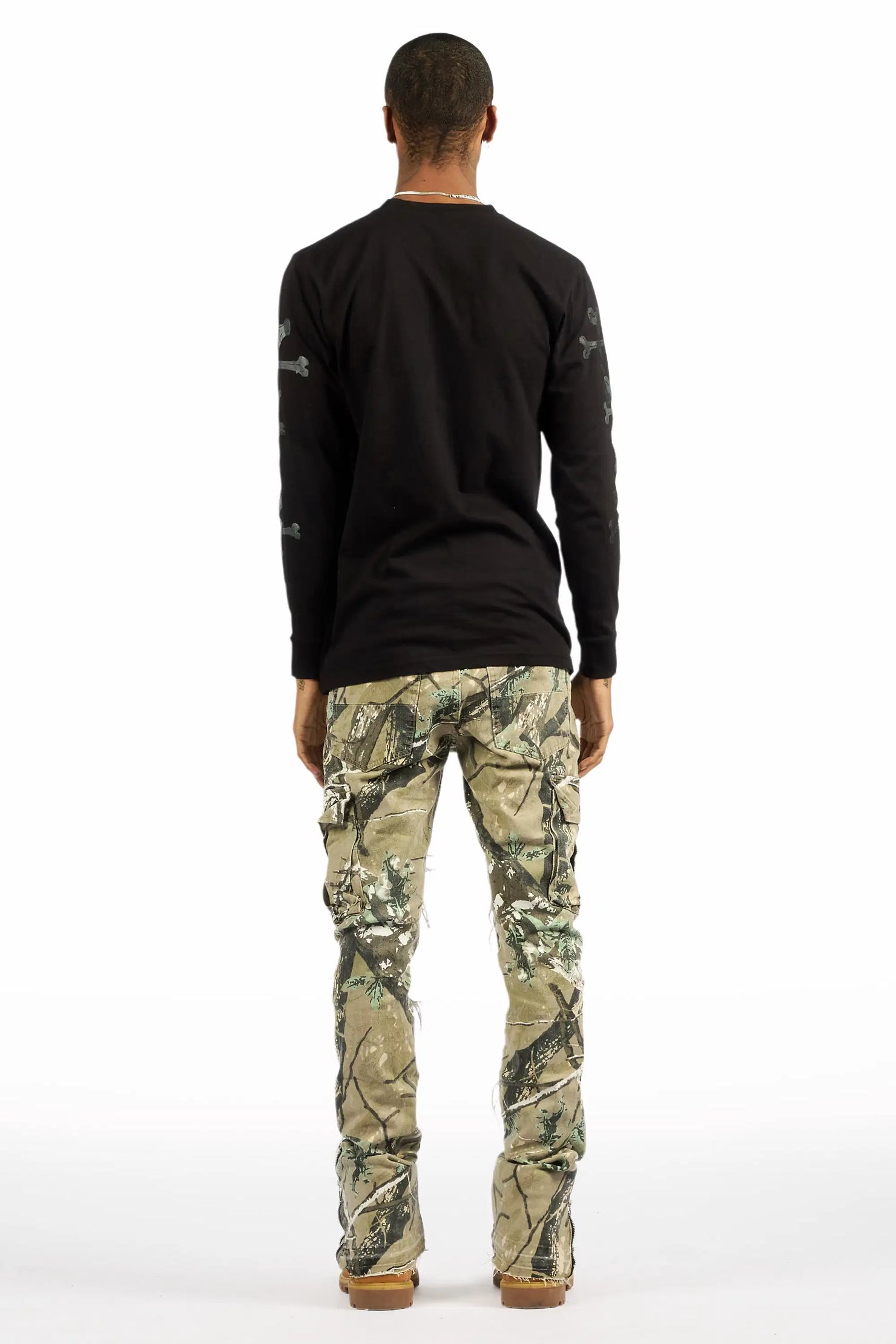 Aftermath Tree Camo Stacked Flare Jean