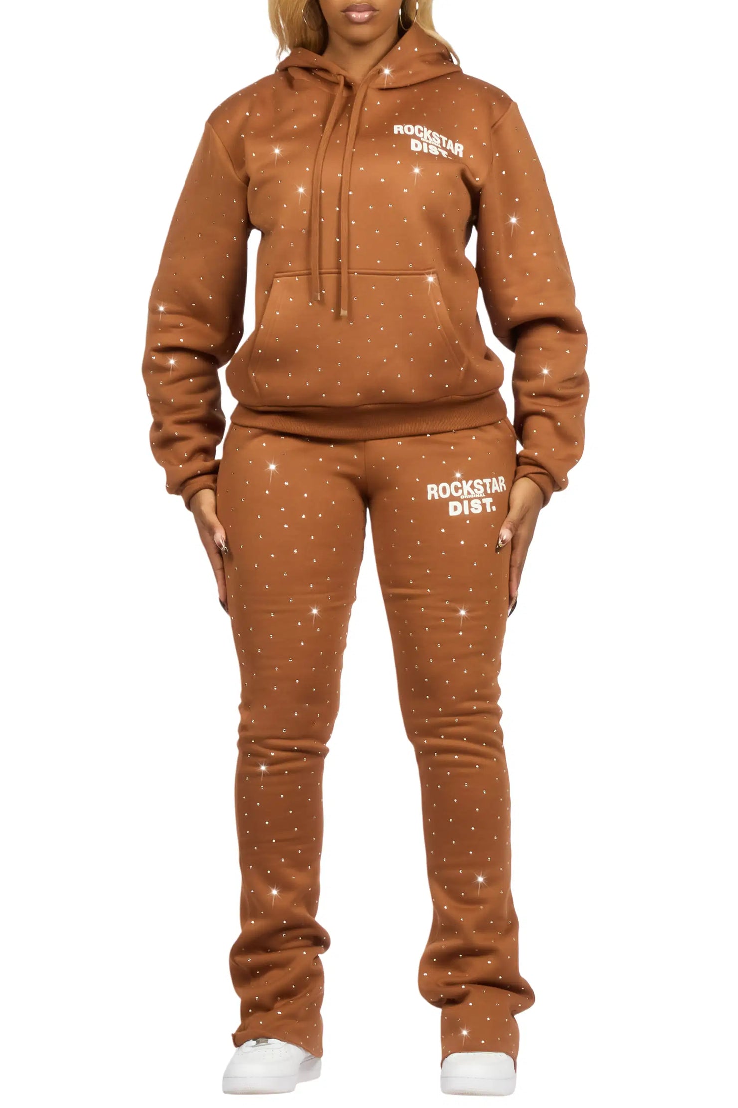 Shamoney Brown Rhinestone Stacked Track Set