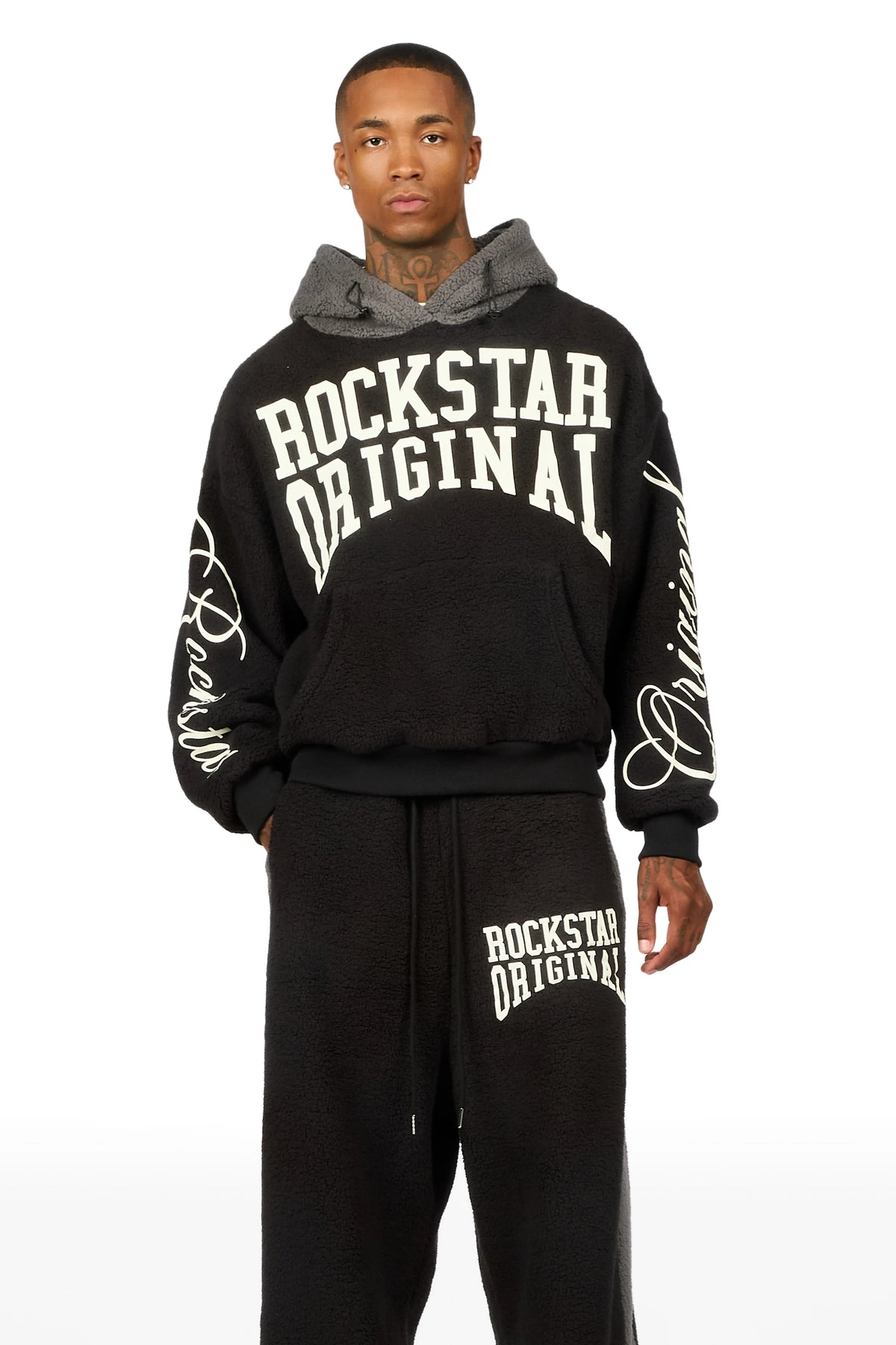 Divino Black Hoodie/Jogger Track Set