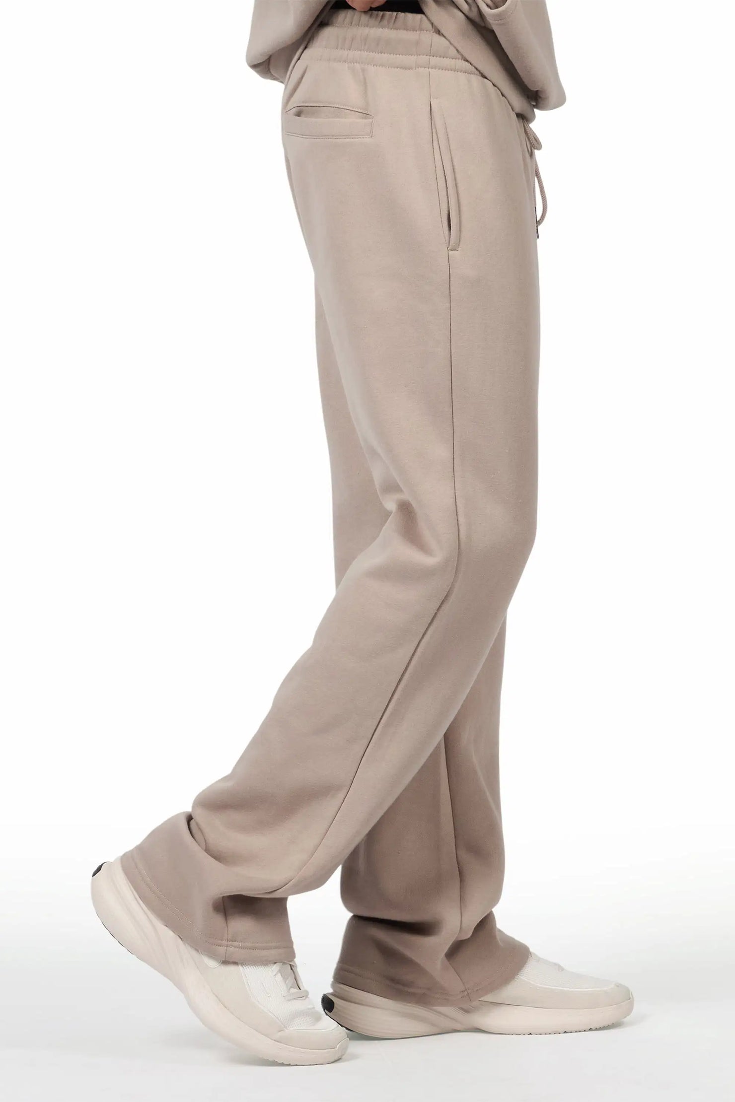 Basic Taupe Hoodie Relaxed Track Set