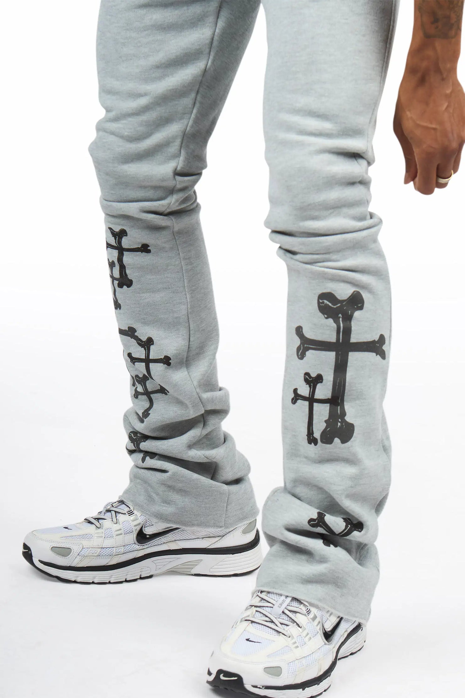 Olivier 2.0 Heather Grey T-Shirt/Stacked Flare Track Set