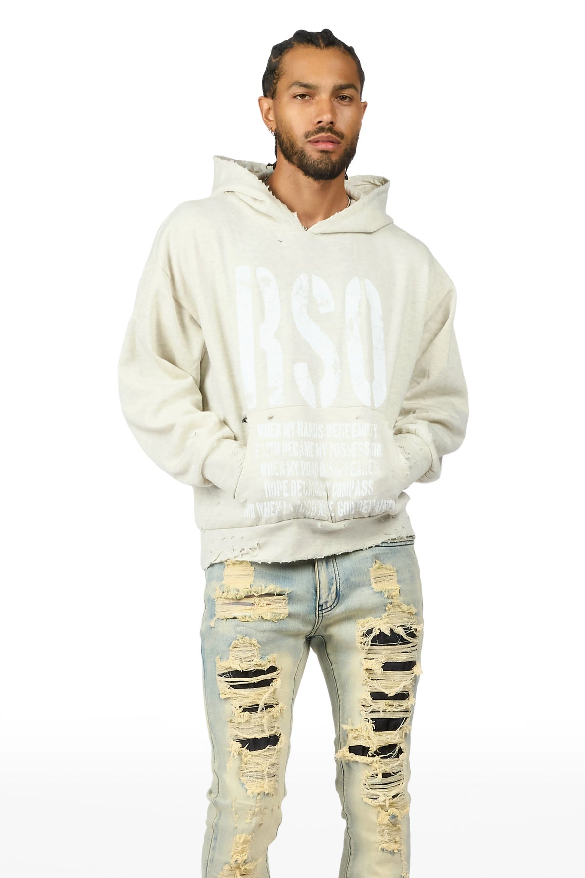 Jaesh Light Oatmeal Graphic Hoodie
