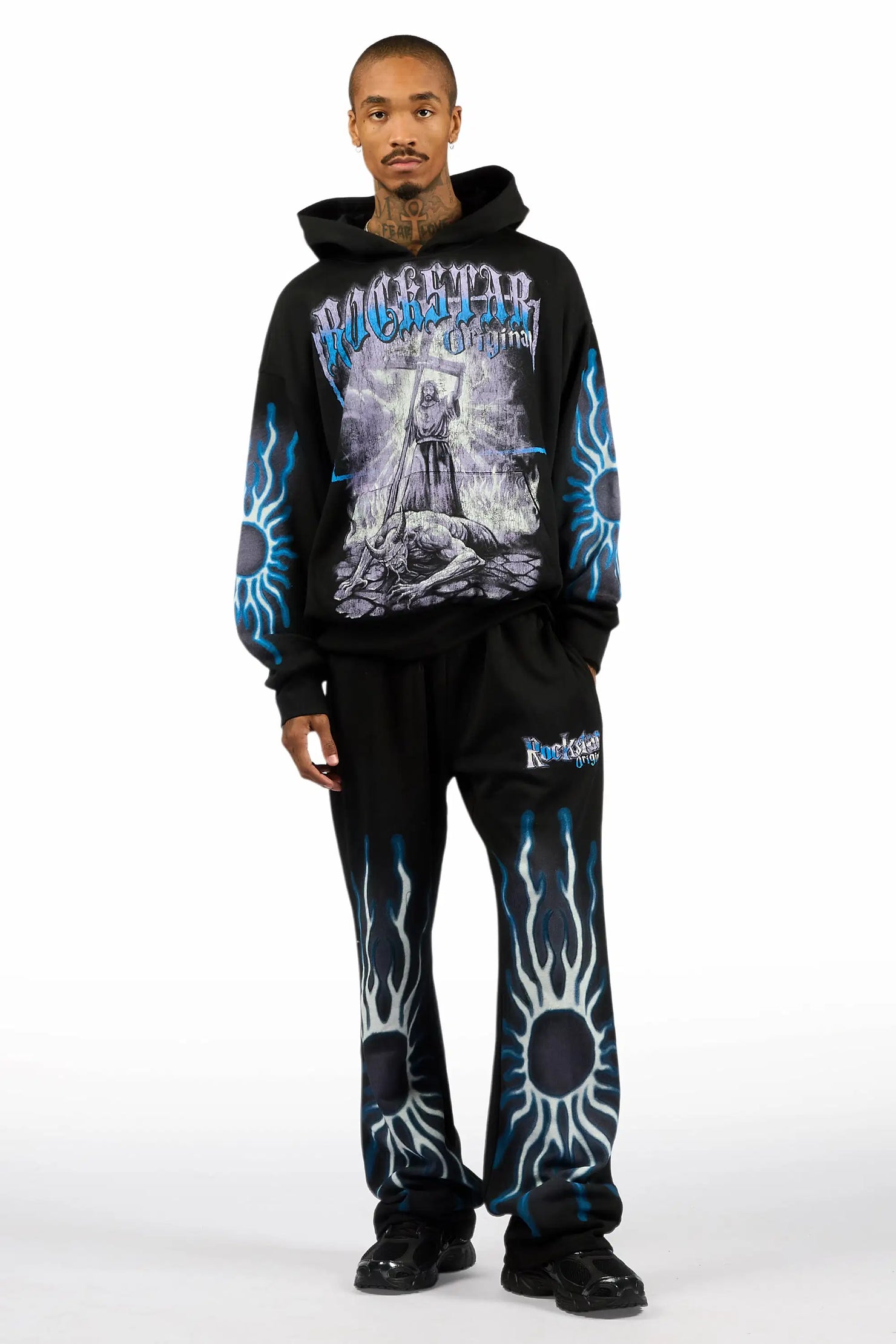 Blazer Black Hoodie/Baggy Pant Track Set