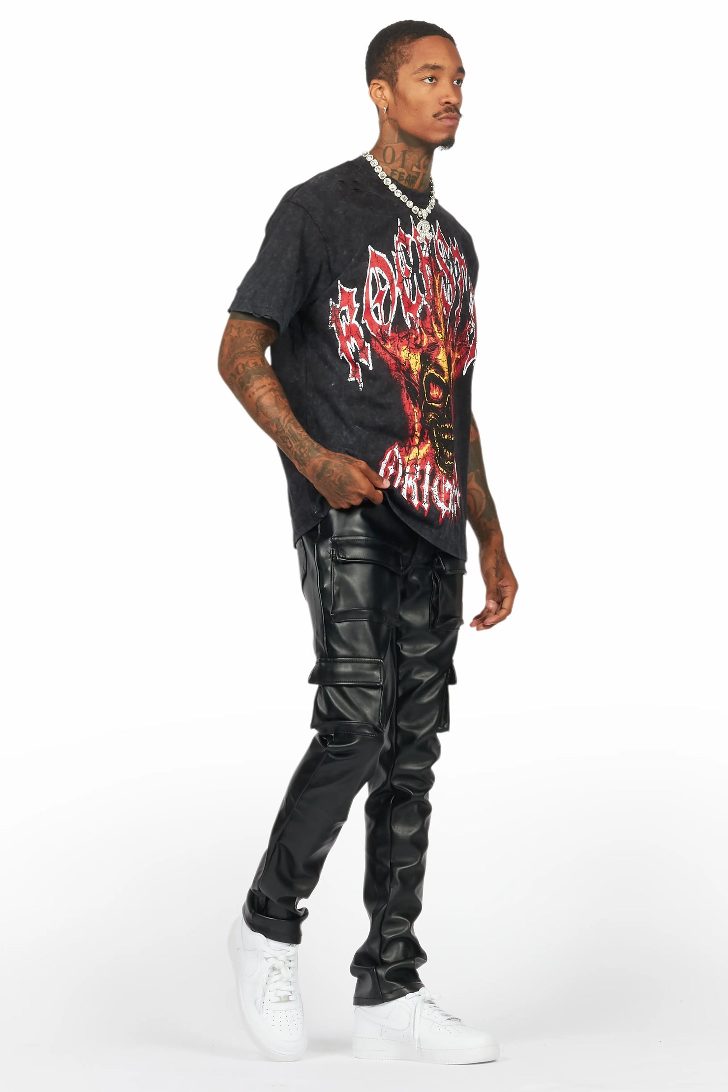 Kalvin Vintage Black Oversized Graphic T-Shirt