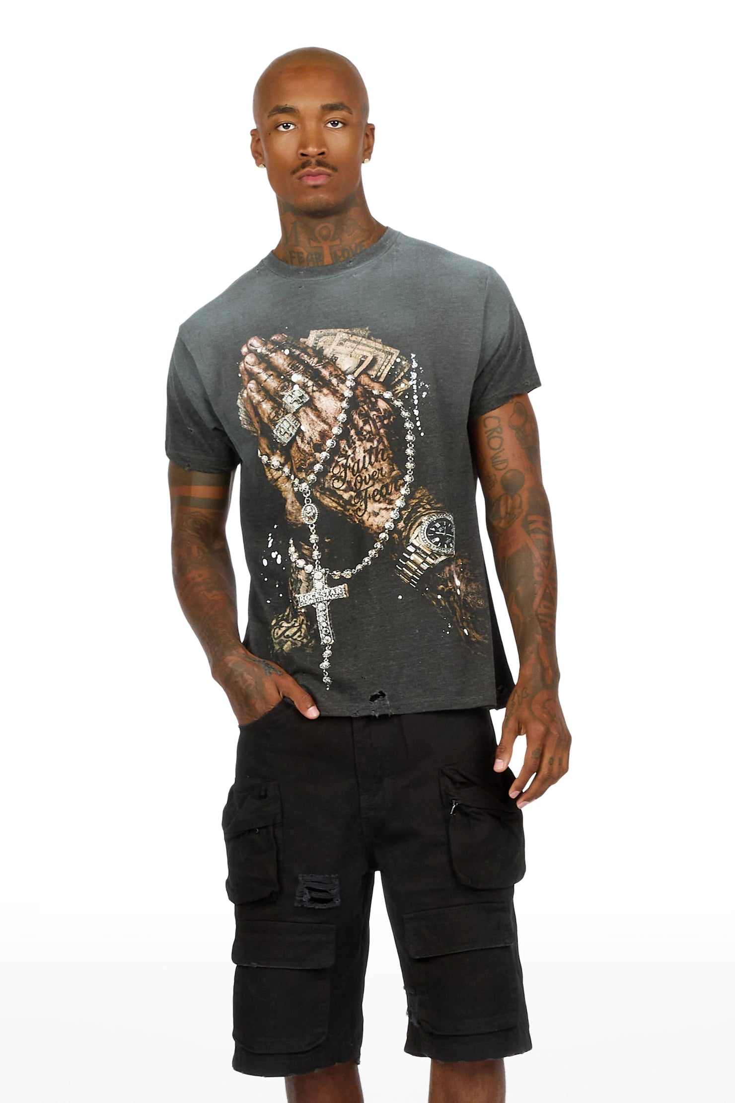 Moxley Charcoal Oversized Graphic T-Shirt