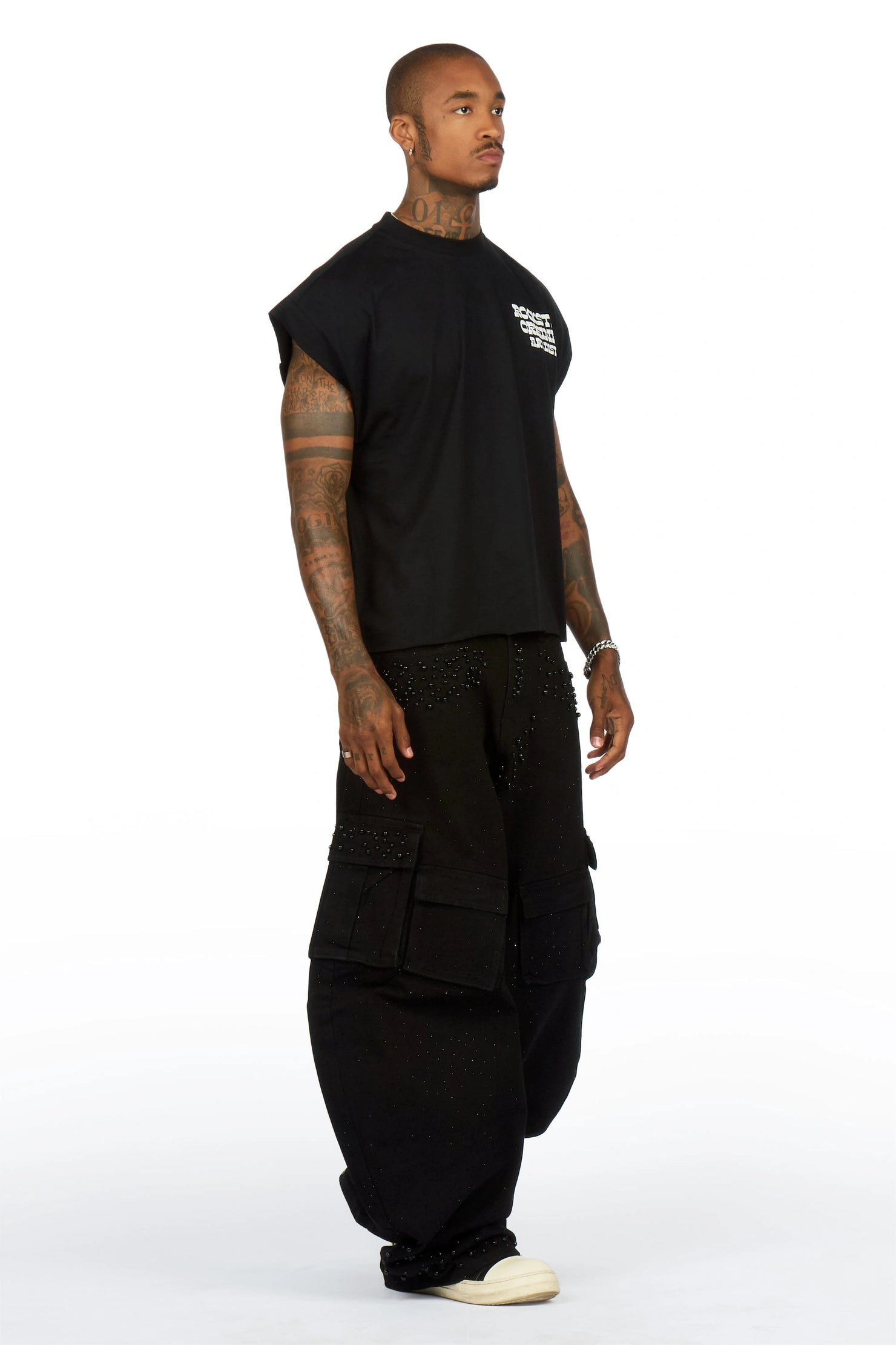 Bryx Black Rhinestone Barrel Fit Jean