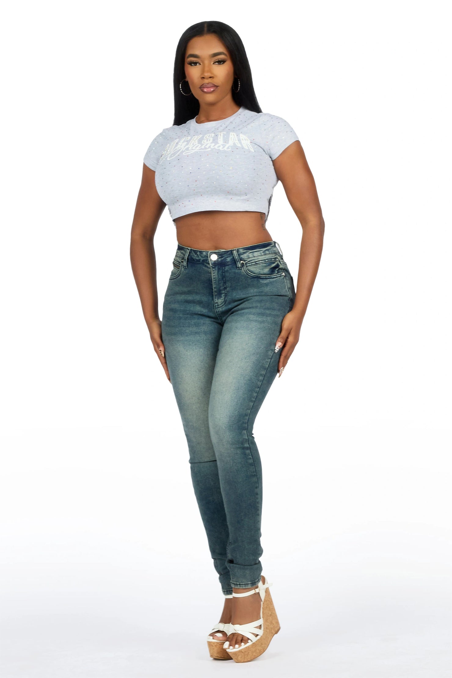 Keshona Tint Wash High Rise Stretch Skinny Jean