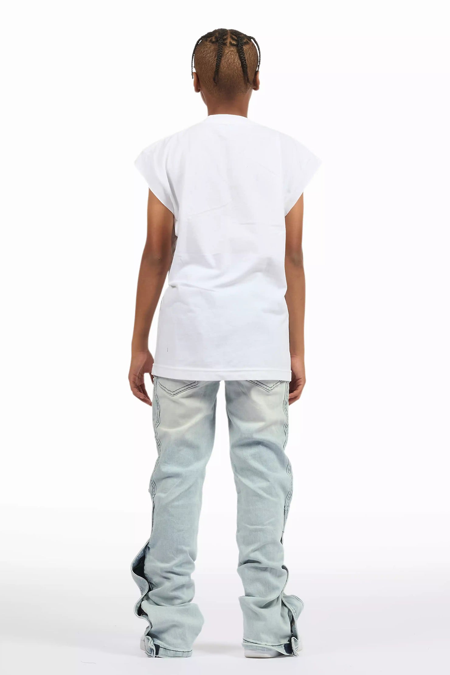 Boys Yuri Blue Baggy Fit Cargo Jean