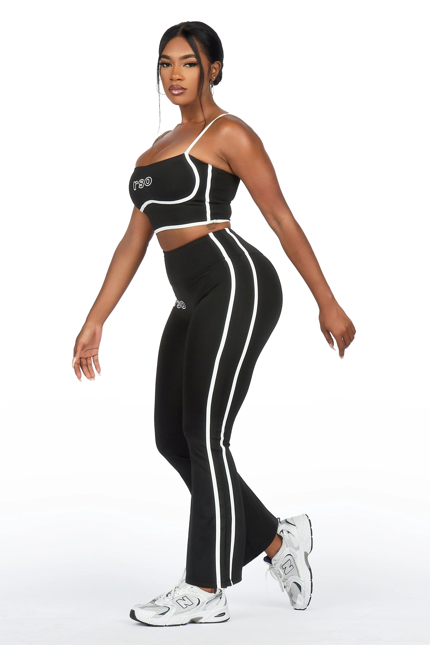 Karmen Black Tank Active Flare Pant Set