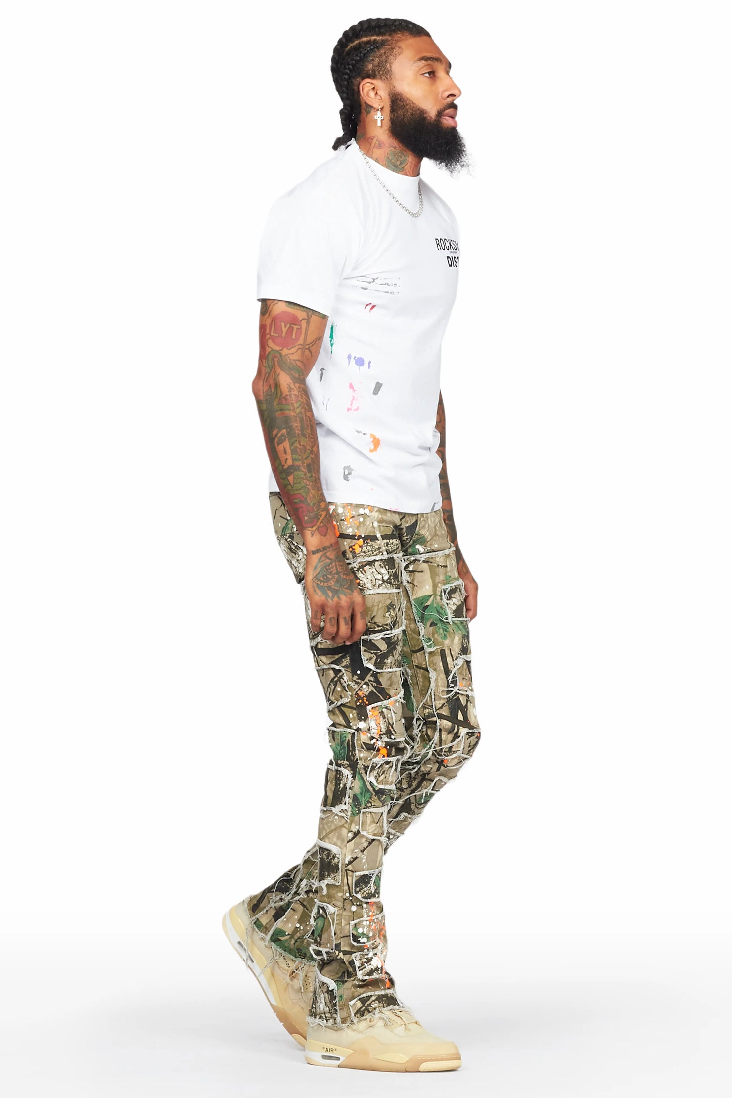 Urso Tree Camo Painter Stacked Flare Jean