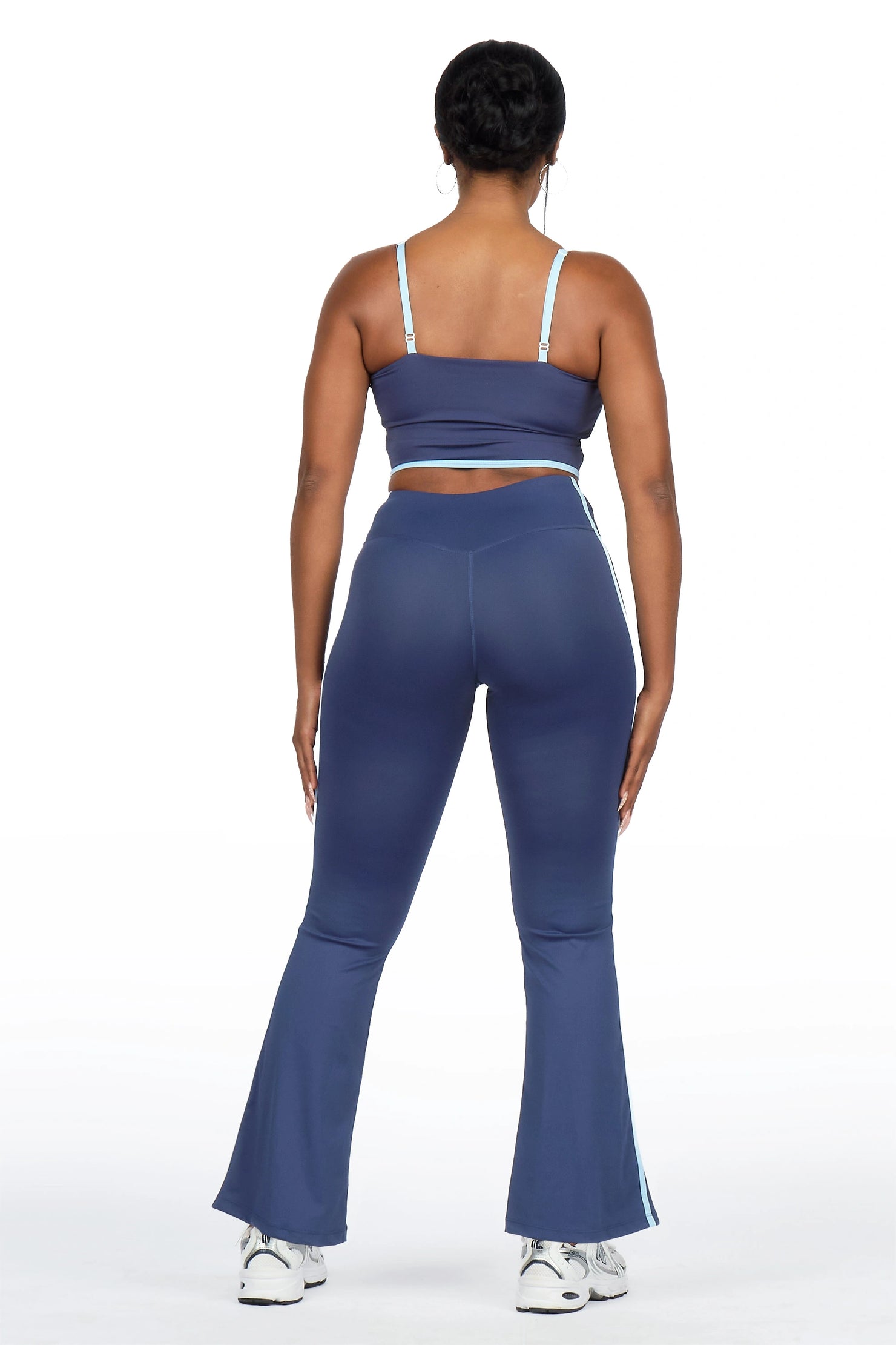 Karmen Navy Tank Active Flare Pant Set