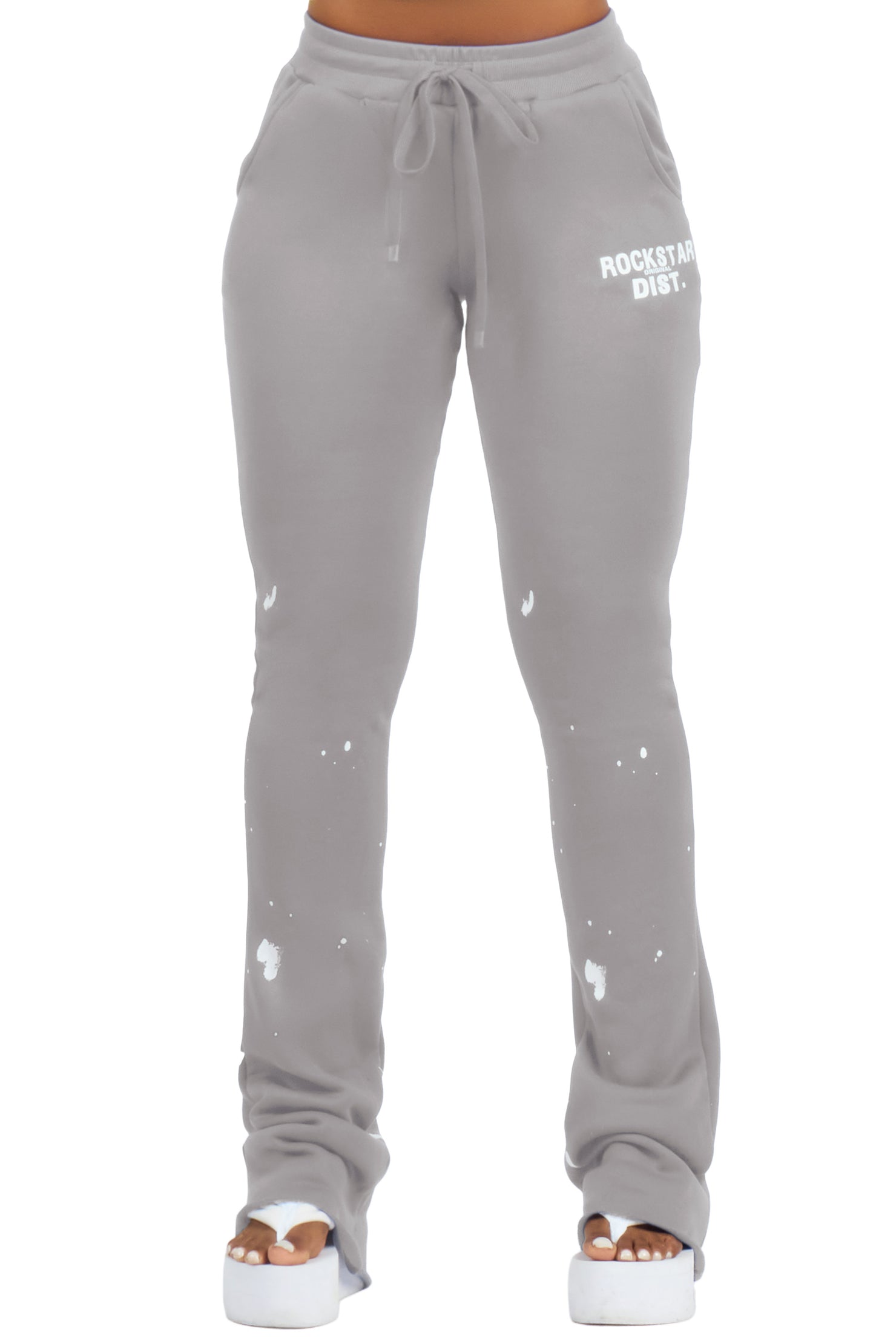 Nylia Grey Super Stacked Track Pant
