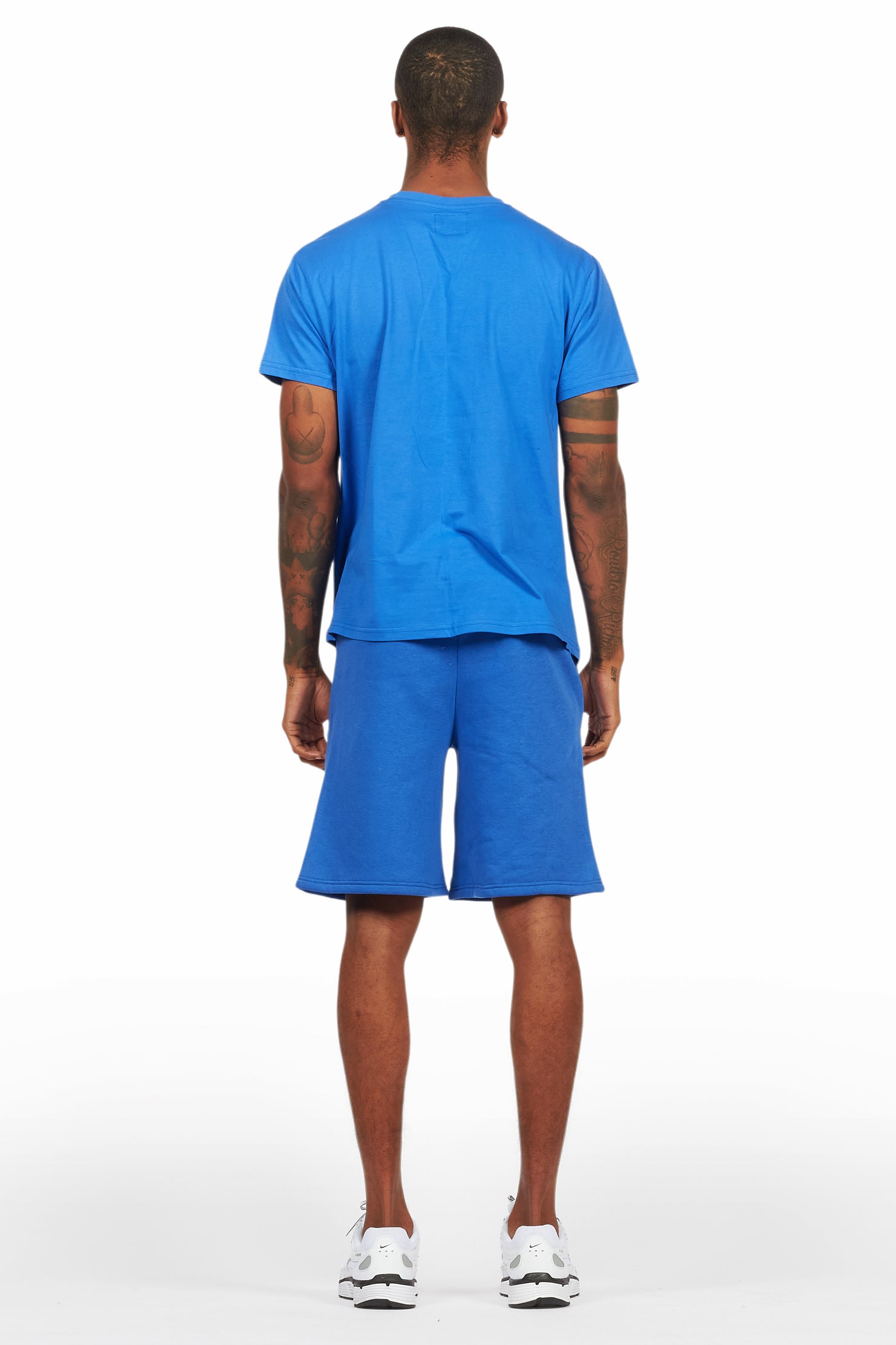 Beno Royal Blue Graphic T-Shirt Short Set