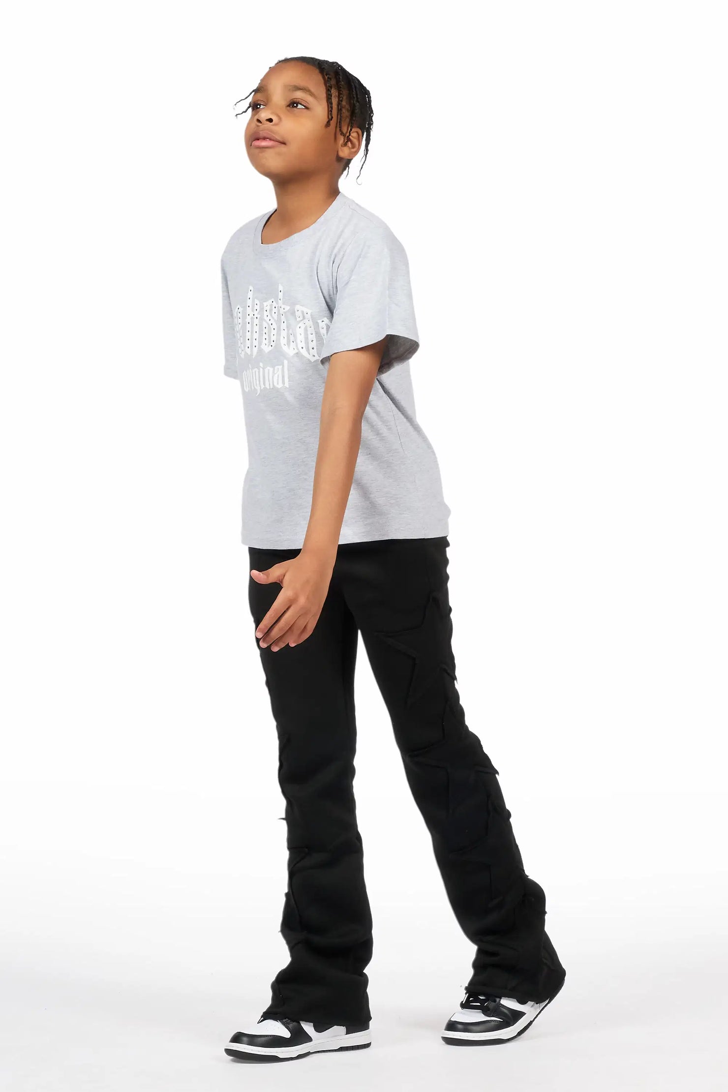 Boys Sinayah Black Baggy Track Pant