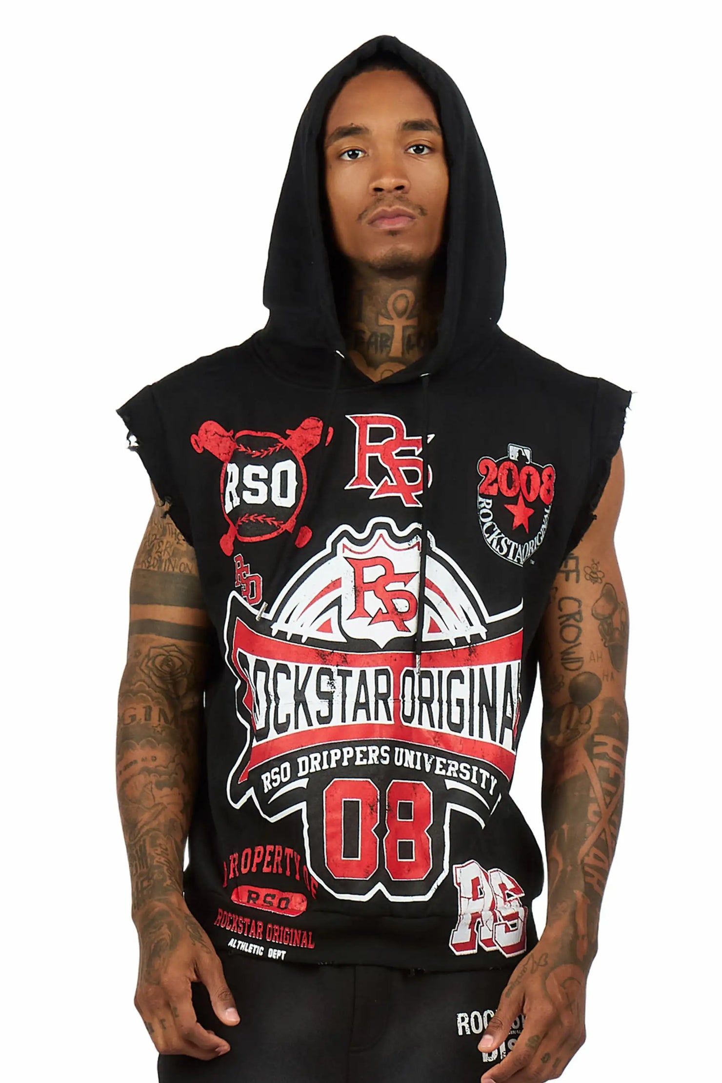 Mavrix Black Cut Sleeve Hoodie