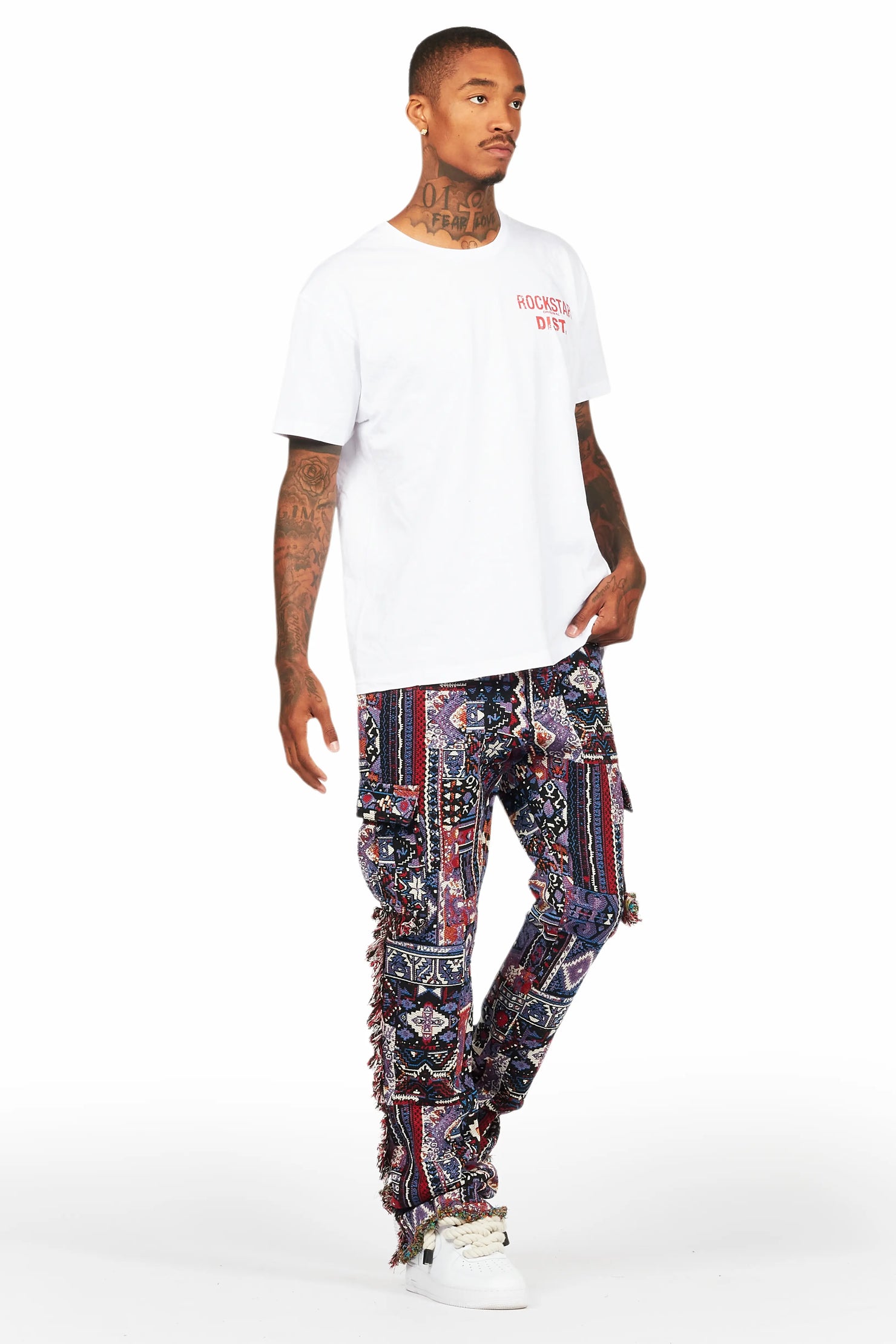 Ayami Purple Slim Tapestry Flare Jean