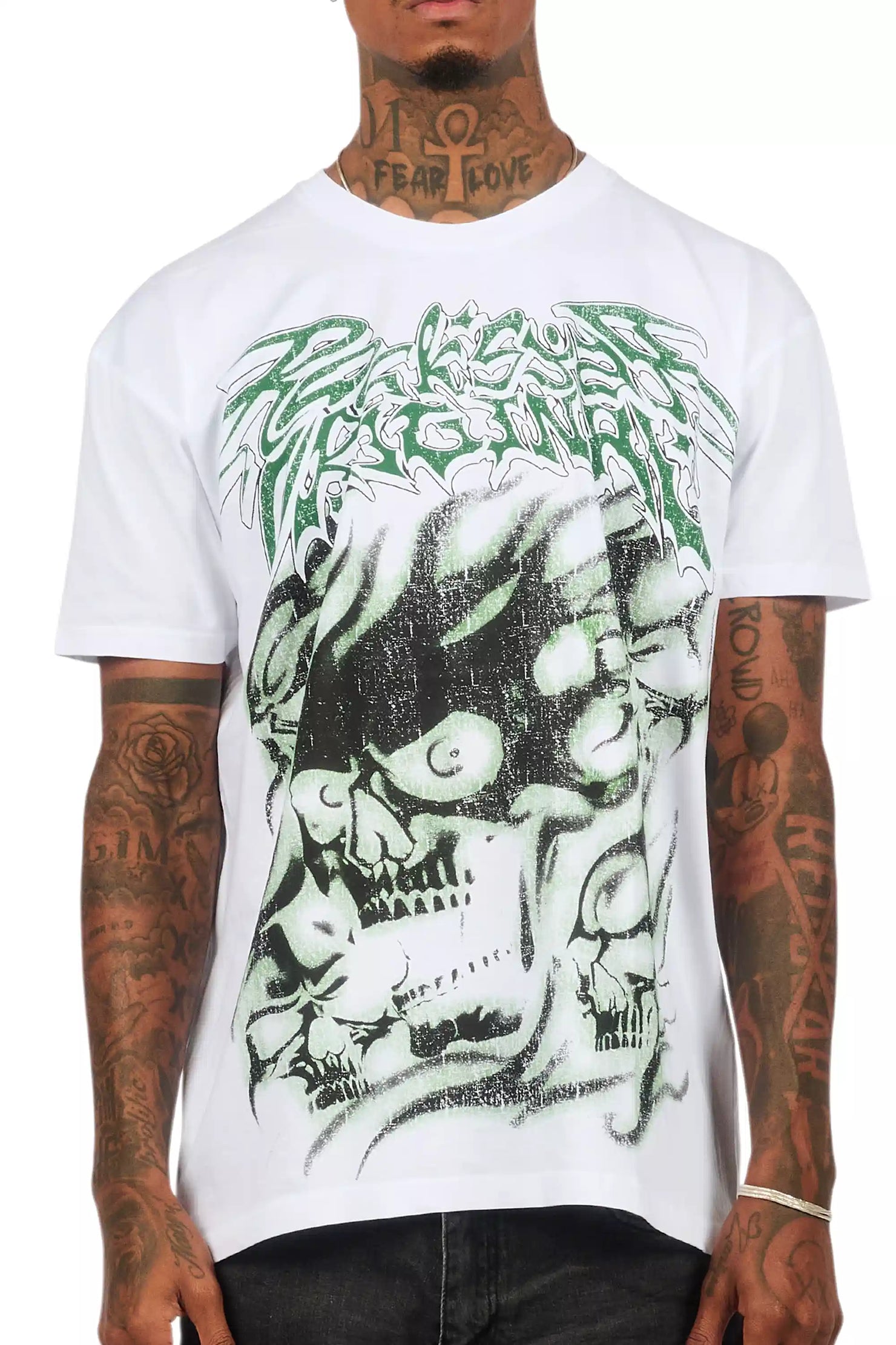 Schtupp White Oversized Graphic T-Shirt