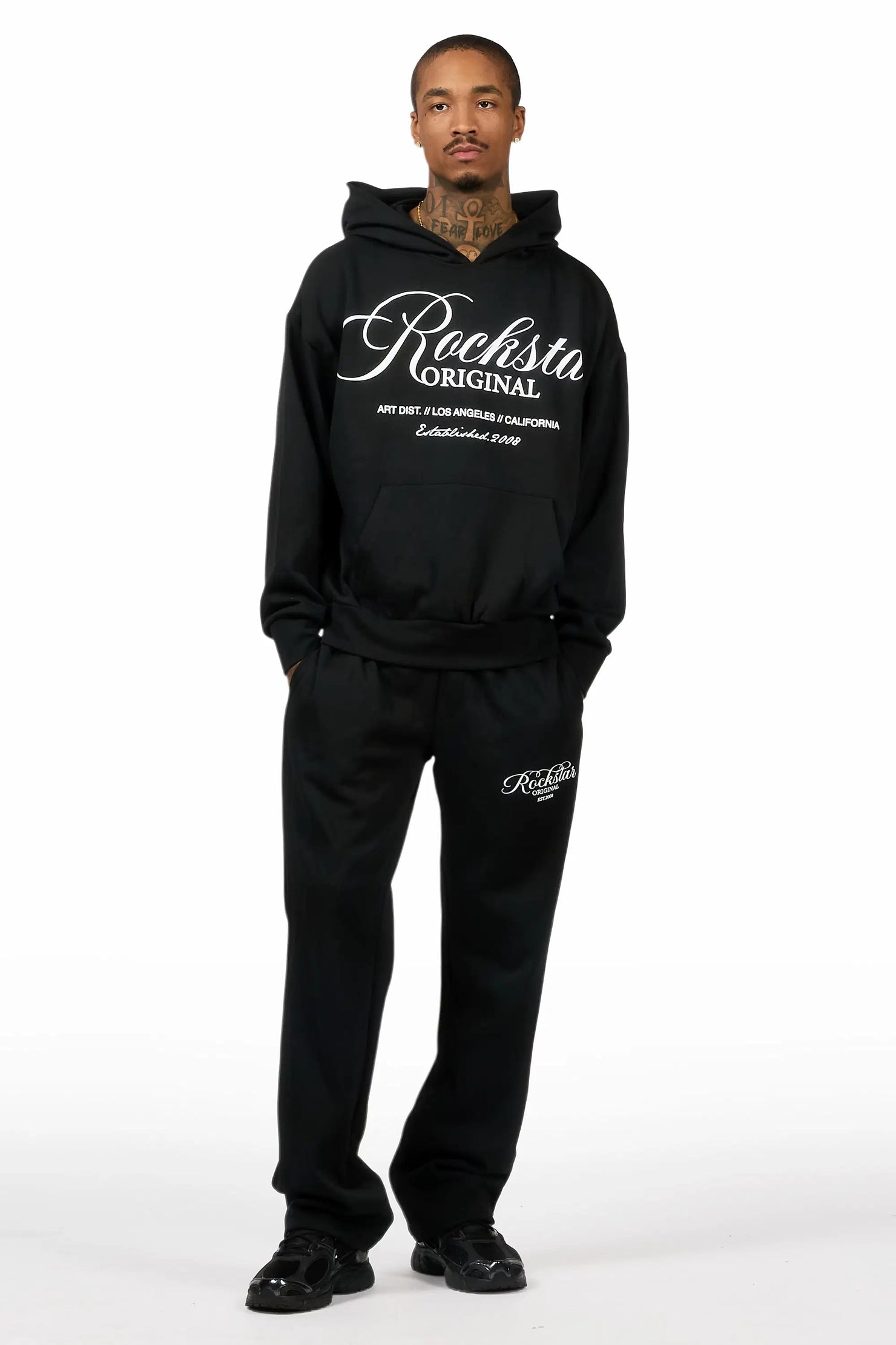 Cero Black Hoodie Relaxed Track Set