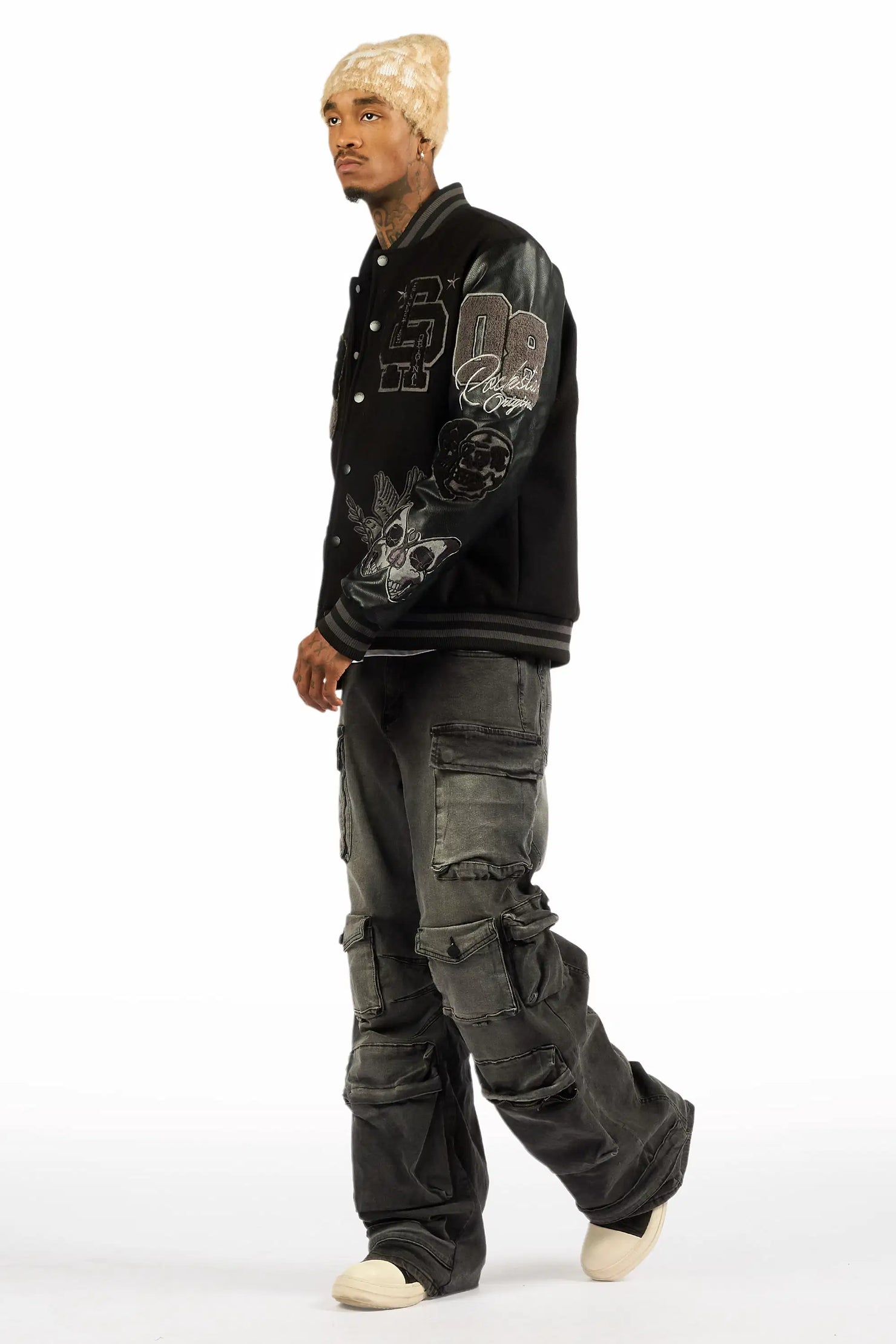 Mahesh Dark Grey Baggy Cargo Jean