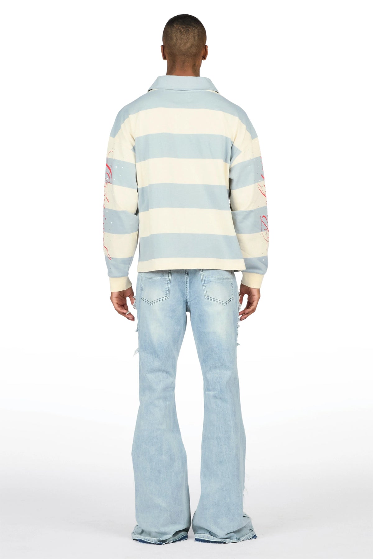 Vane Light Blue Stacked Super Flare Jean