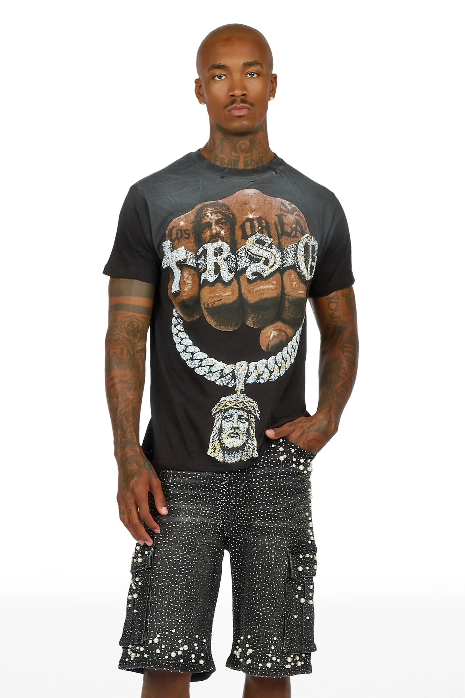 Echo Black Oversized Graphic T-Shirt
