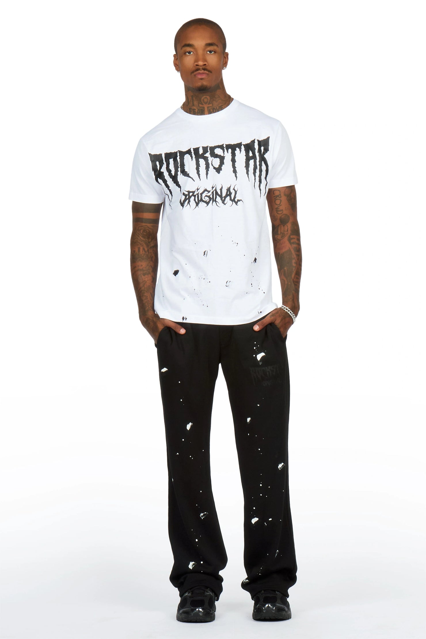 Twinkle White/Black T-Shirt/Relaxed Track Set