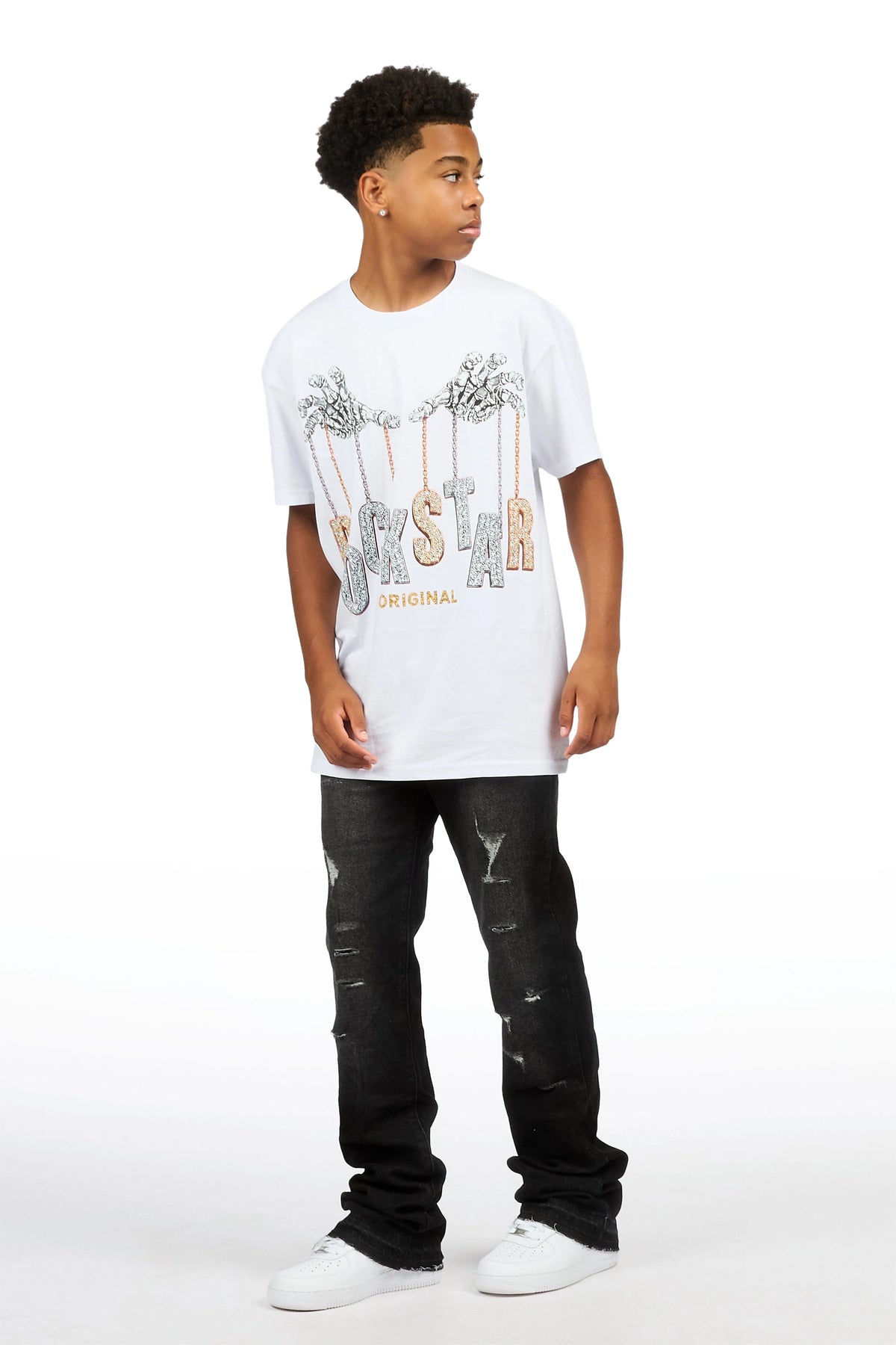 Boys Stellan Black 2.0 Stacked Flare Jean