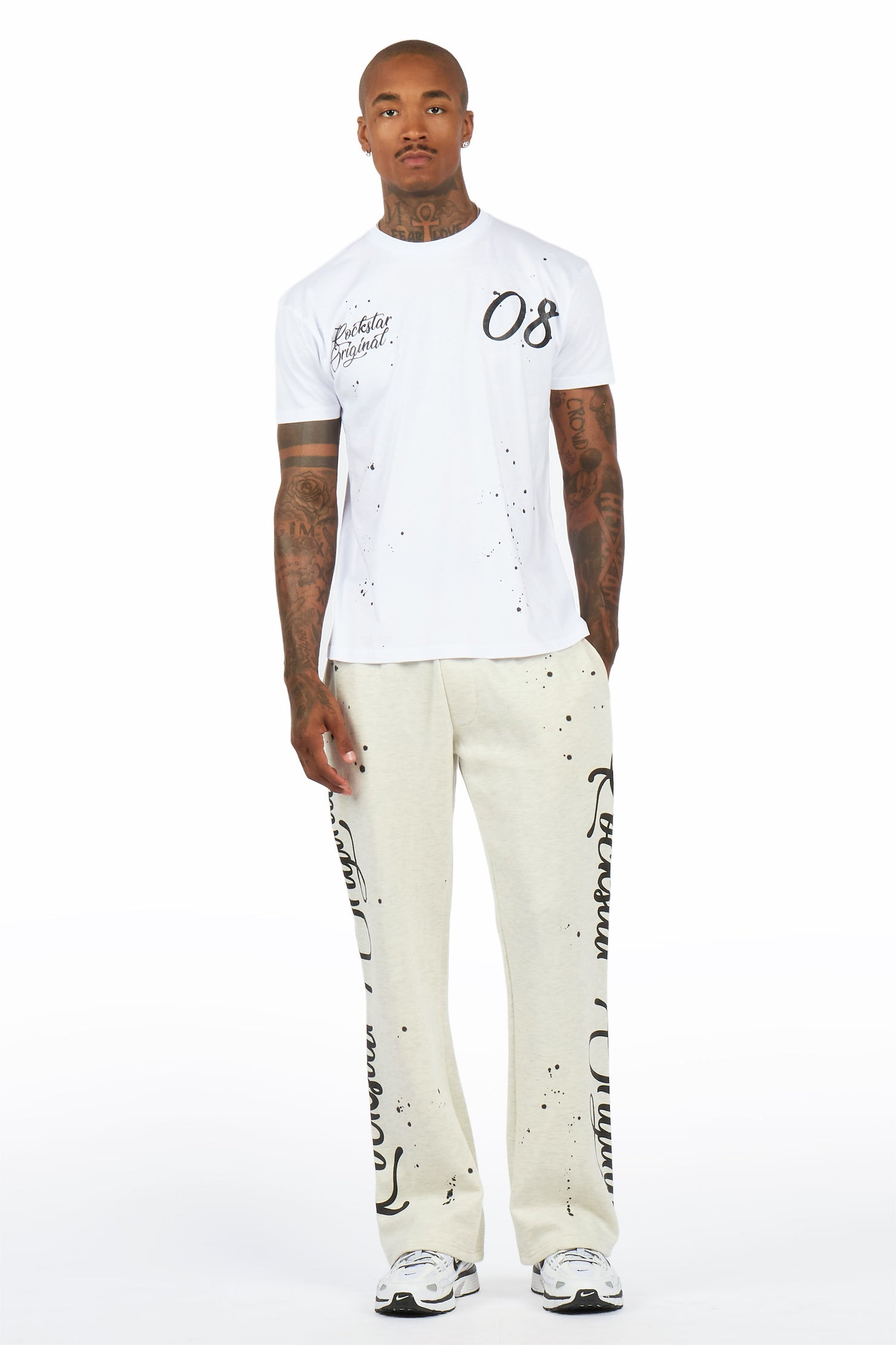 Hanif White/Light Oatmeal T-Shirt/Relaxed Track Set