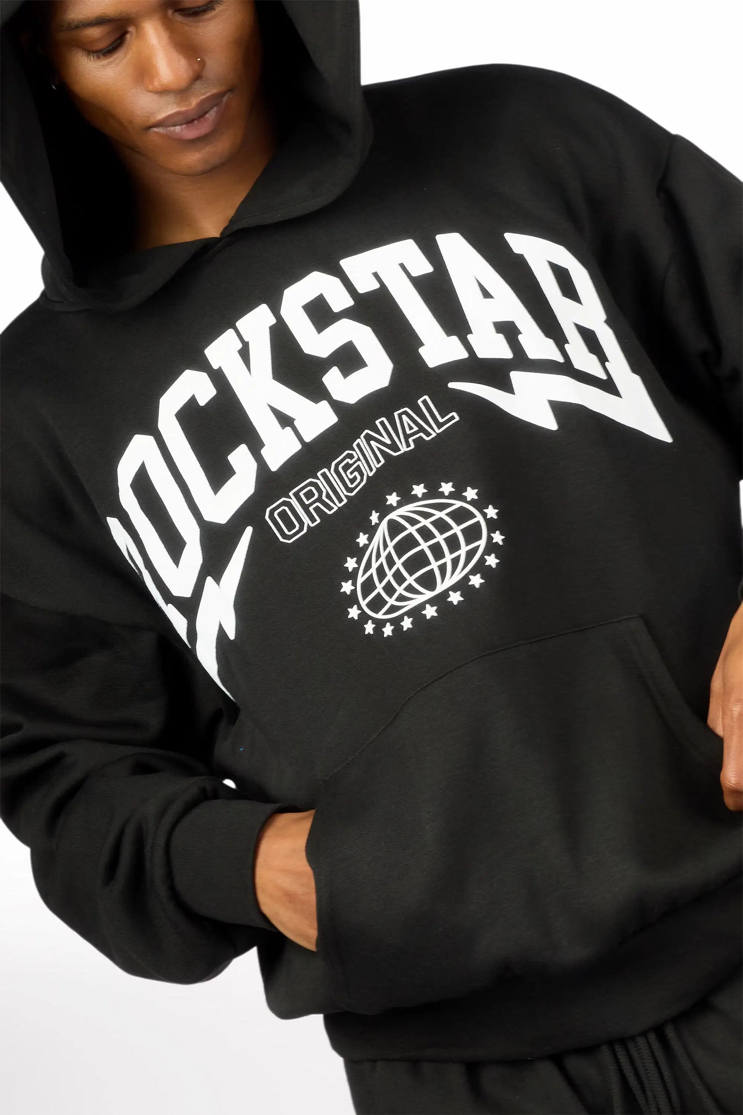 Stori Black/White Hoodie Relaxed Track Set