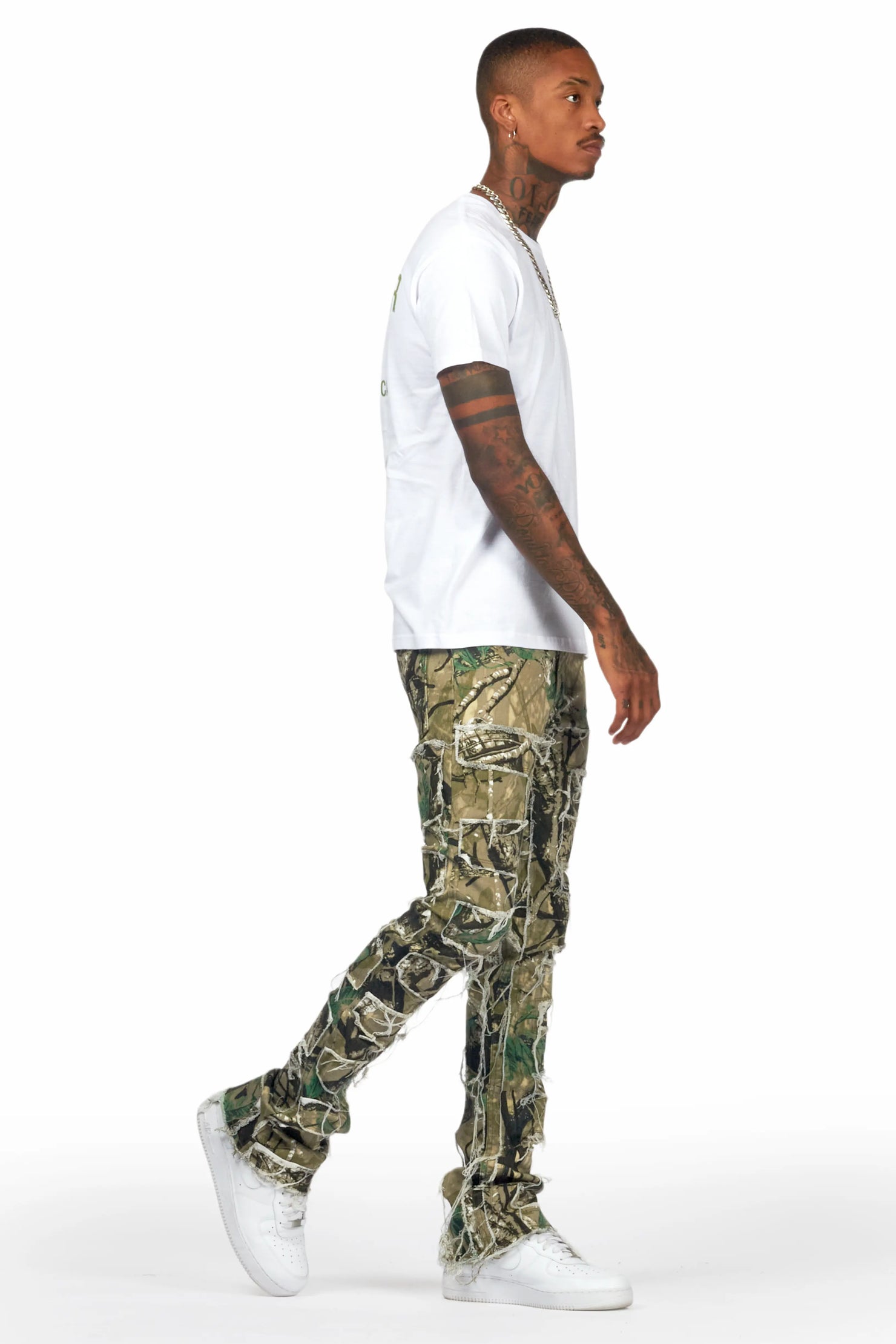 Lake White T-Shirt & Shake Stacked Flare Jean Bundle