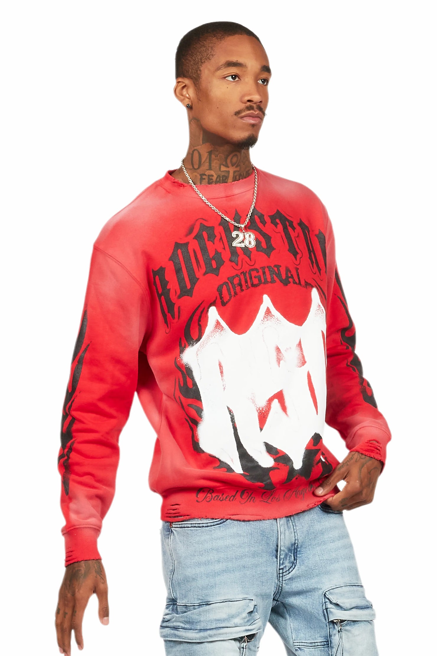 Boaz Red Graphic Crewneck