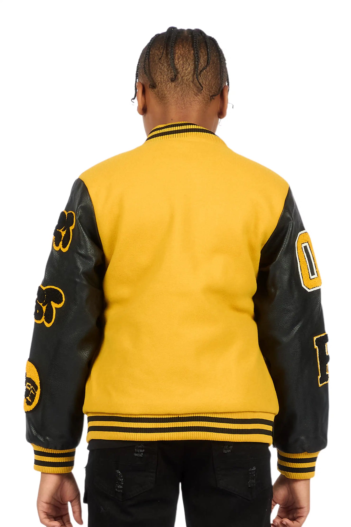 Boys Leslaw Yellow/Black Varsity Jacket