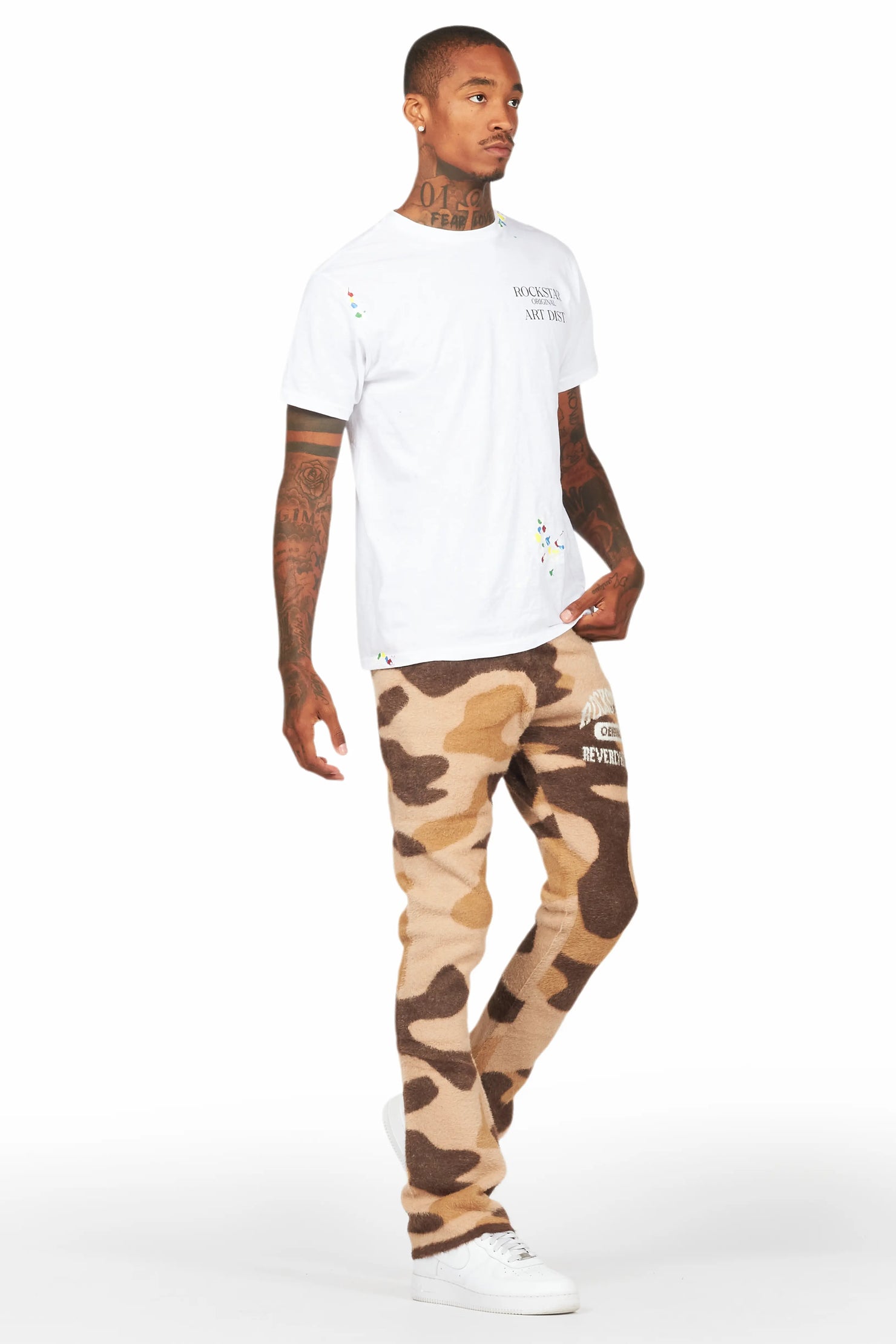 Rabi Camo Brown Knitted Mohair Pants