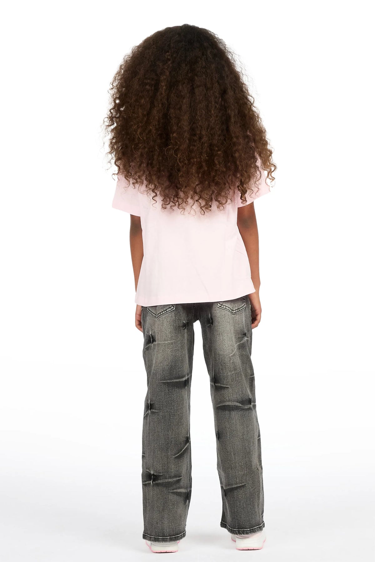 Girls Emiliana Washed Black Relaxed Fit Jean