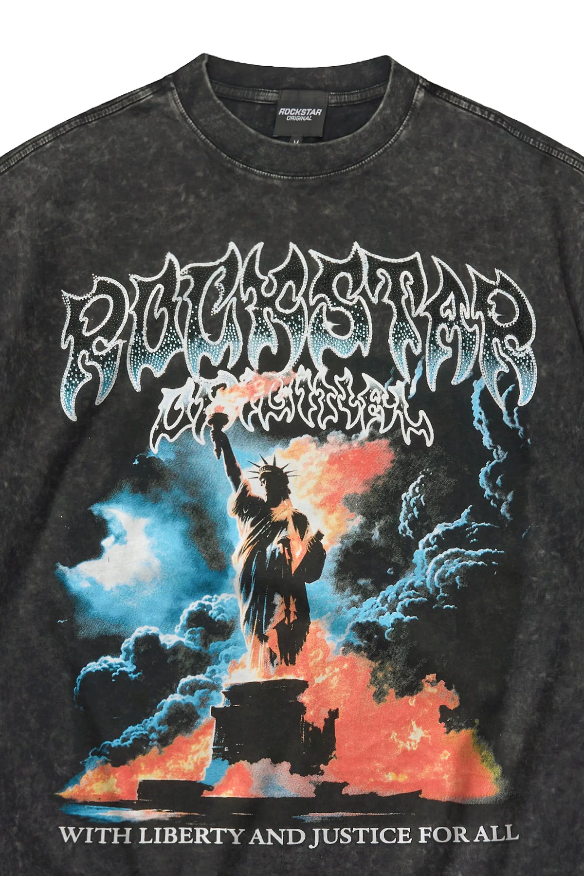 HEAVYWEIGHT OVERSIZED Liberta Black/Multi Rhinestone Graphic T-Shirt