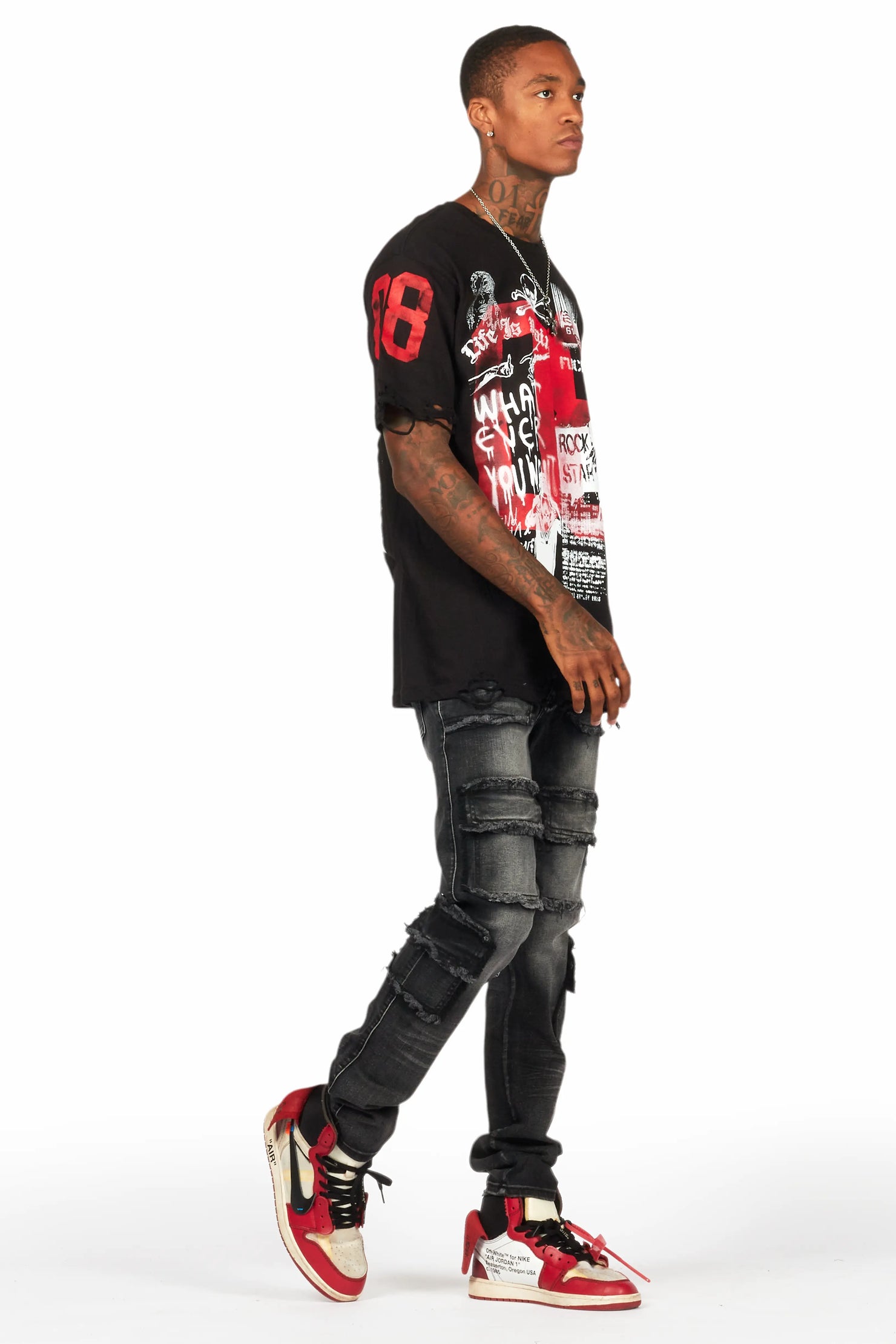 Tyrell Dark Grey Skinny Fit Cargo Jean